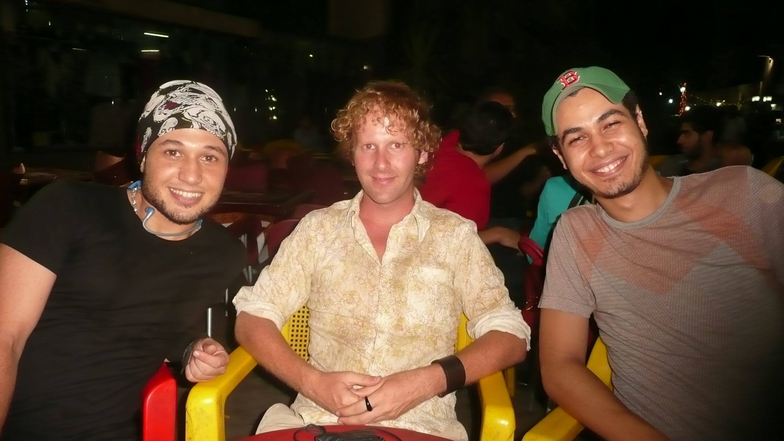 Ben with Sherif and Egyptian friend in Cairo Egypt