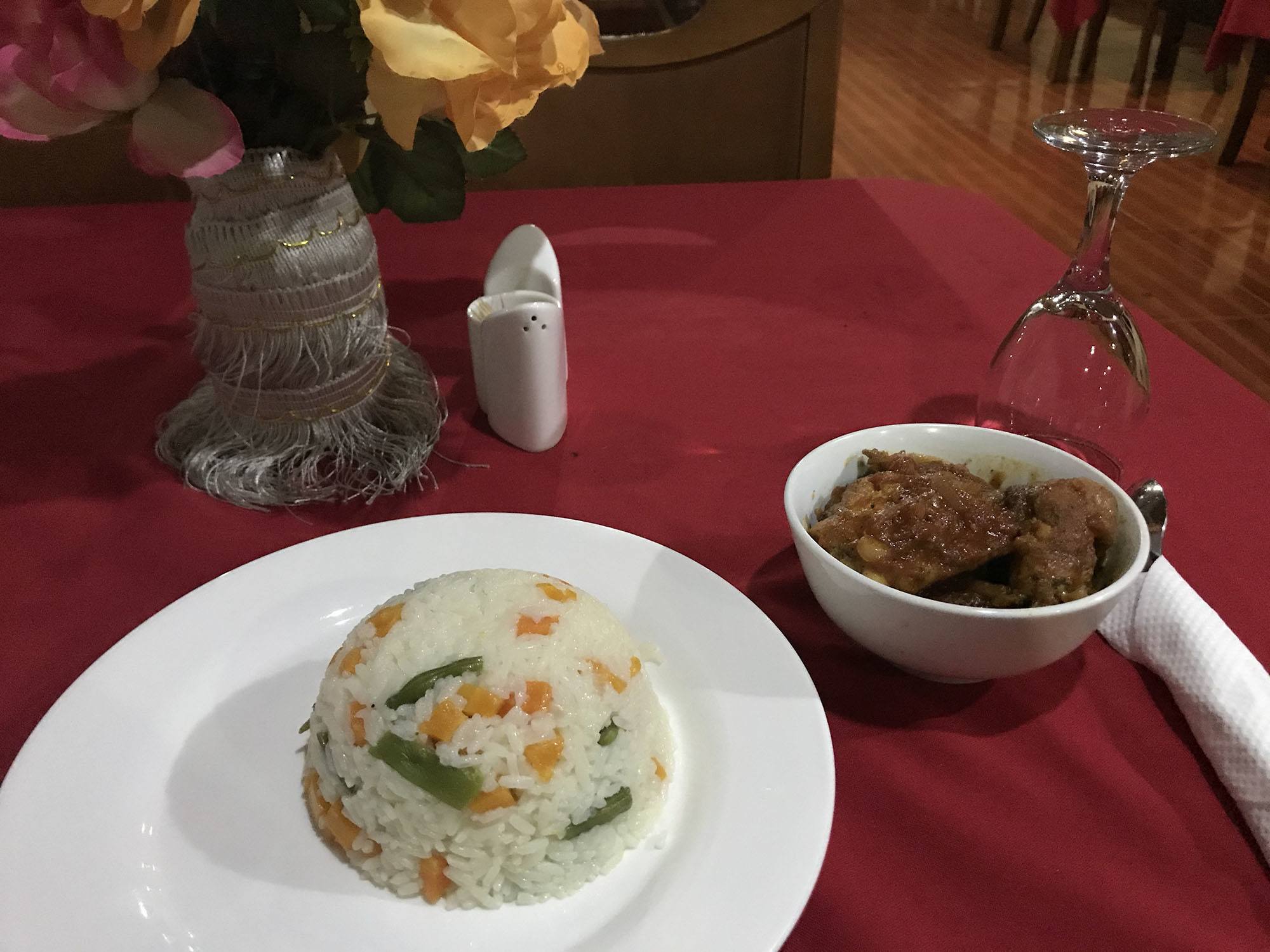 Dinner in restaurant at Karama Hotel Mutsamudu Anjouan Comoros