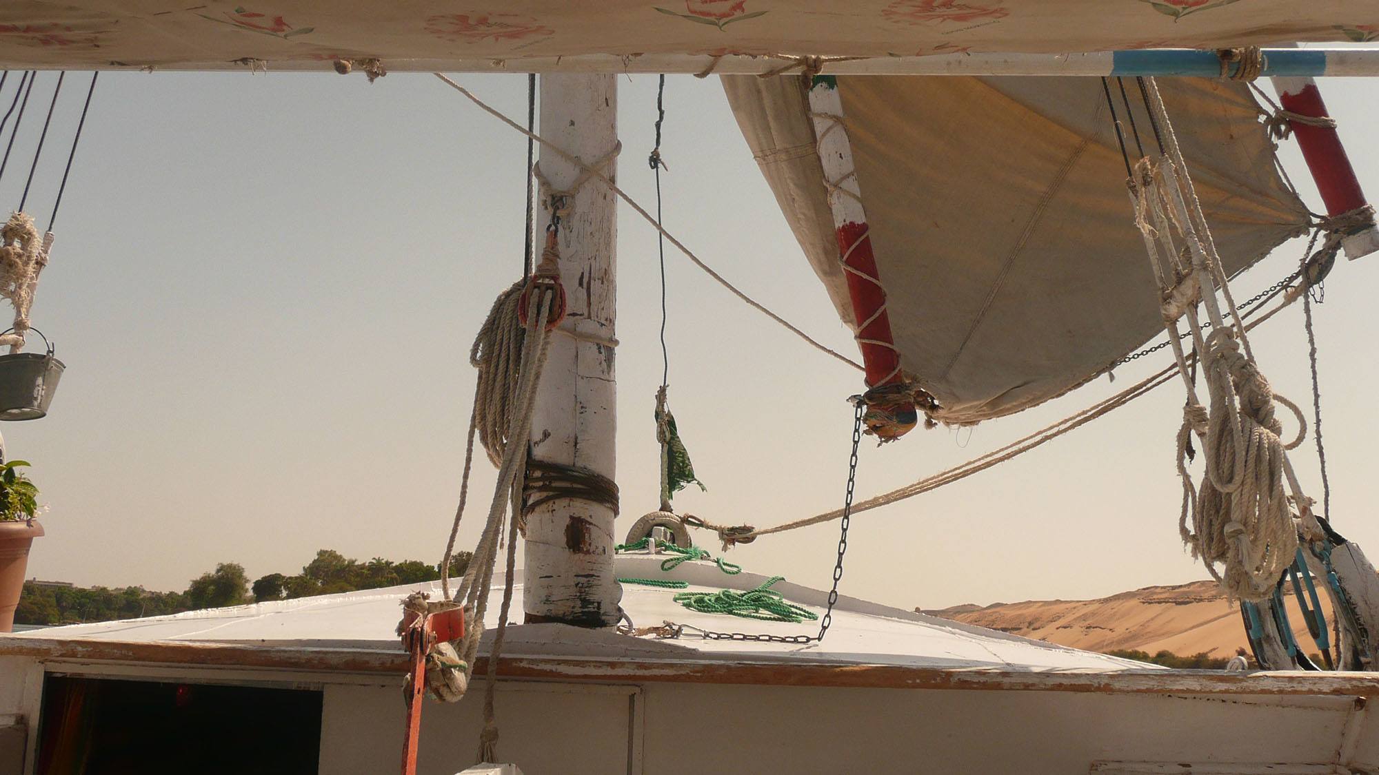 Felucca sailing on Nile Egypt