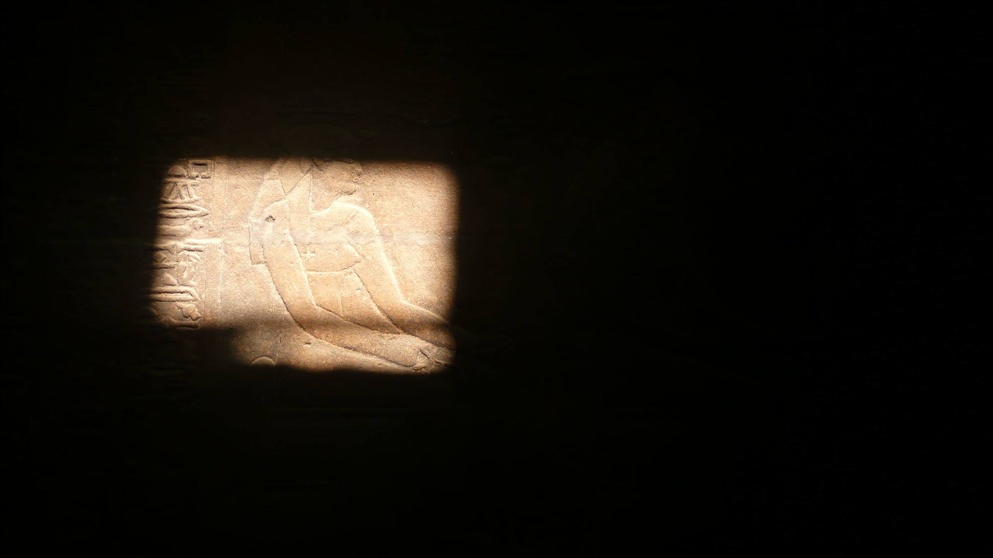 Heiroglyphics on wall of Abu Simbel Aswan Egypt