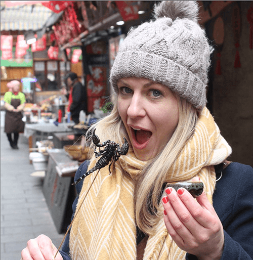 Amanda at a market in China