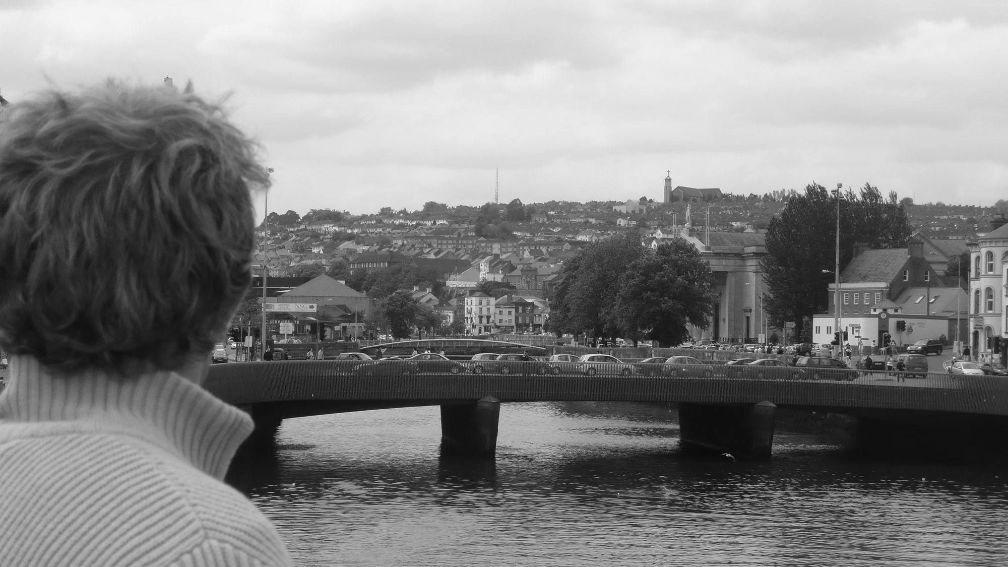 Ben King looking at bridge in Cork Ireland