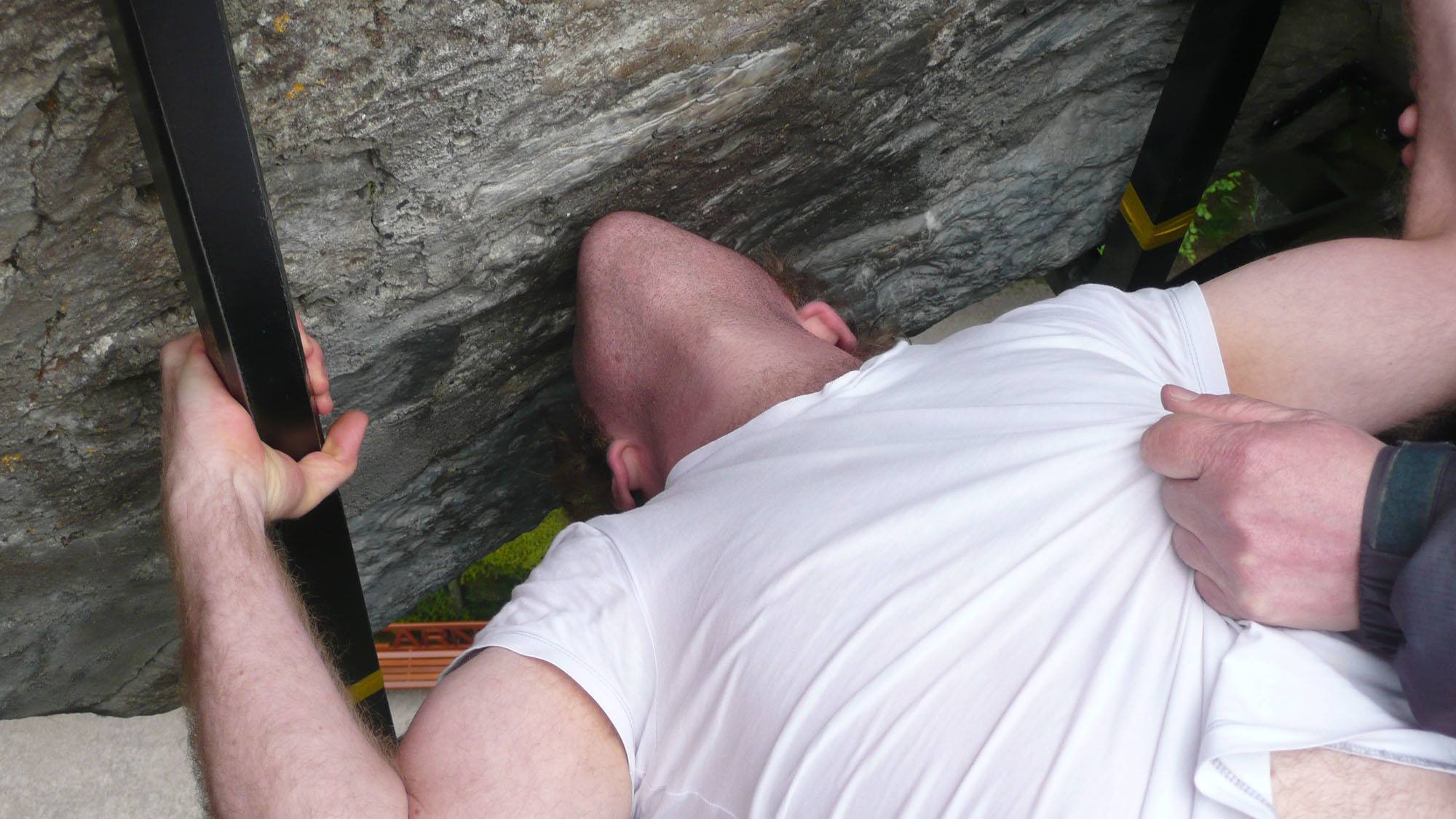 Ben kissing Blarney Stone Ireland