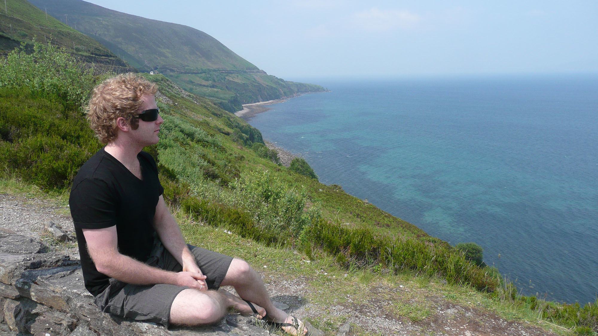 Ben looking out to Atlantic at a point along the Ring of Kerry Ireland