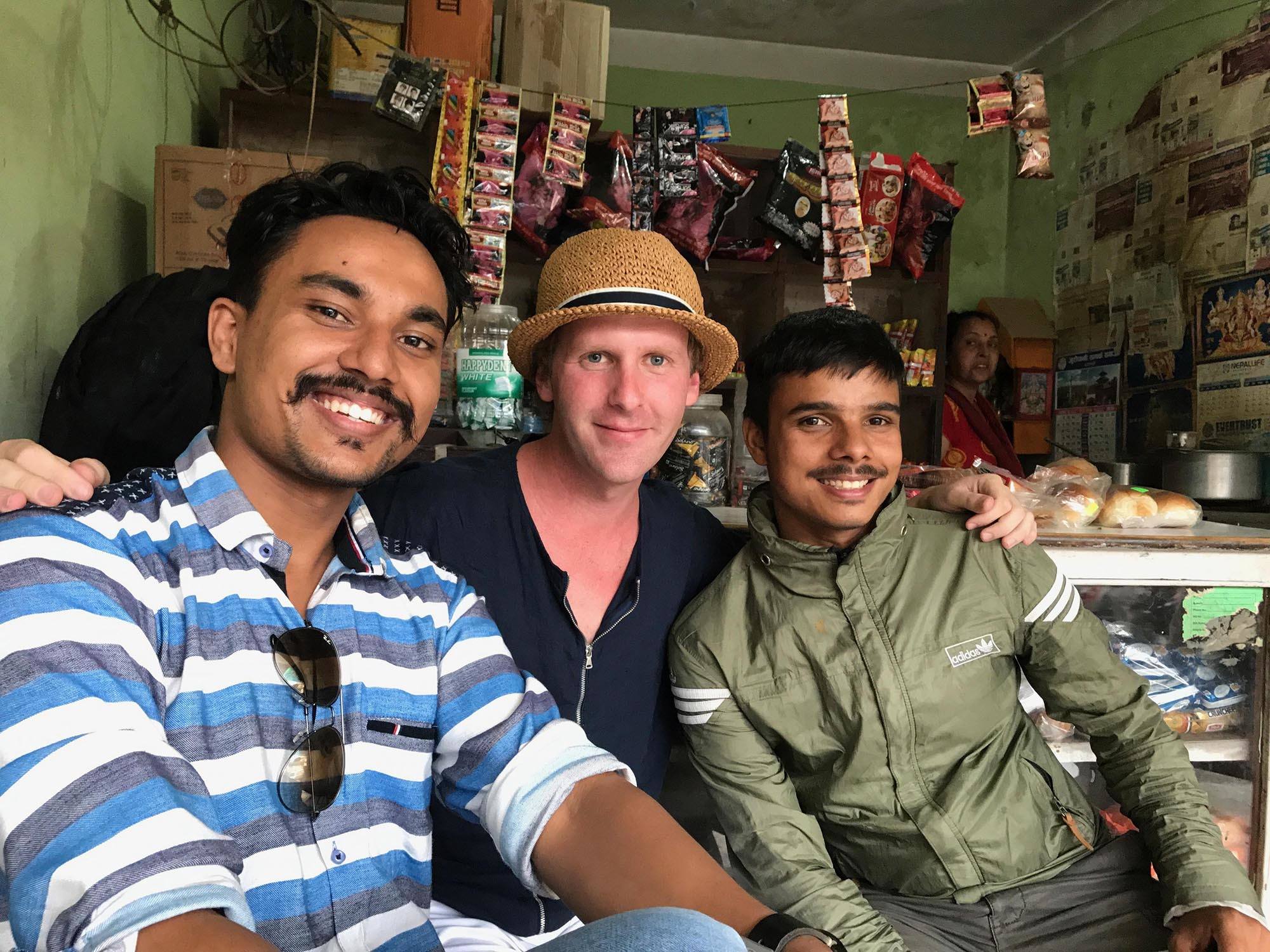 Krishna with Ben and another friend in Kathmandu