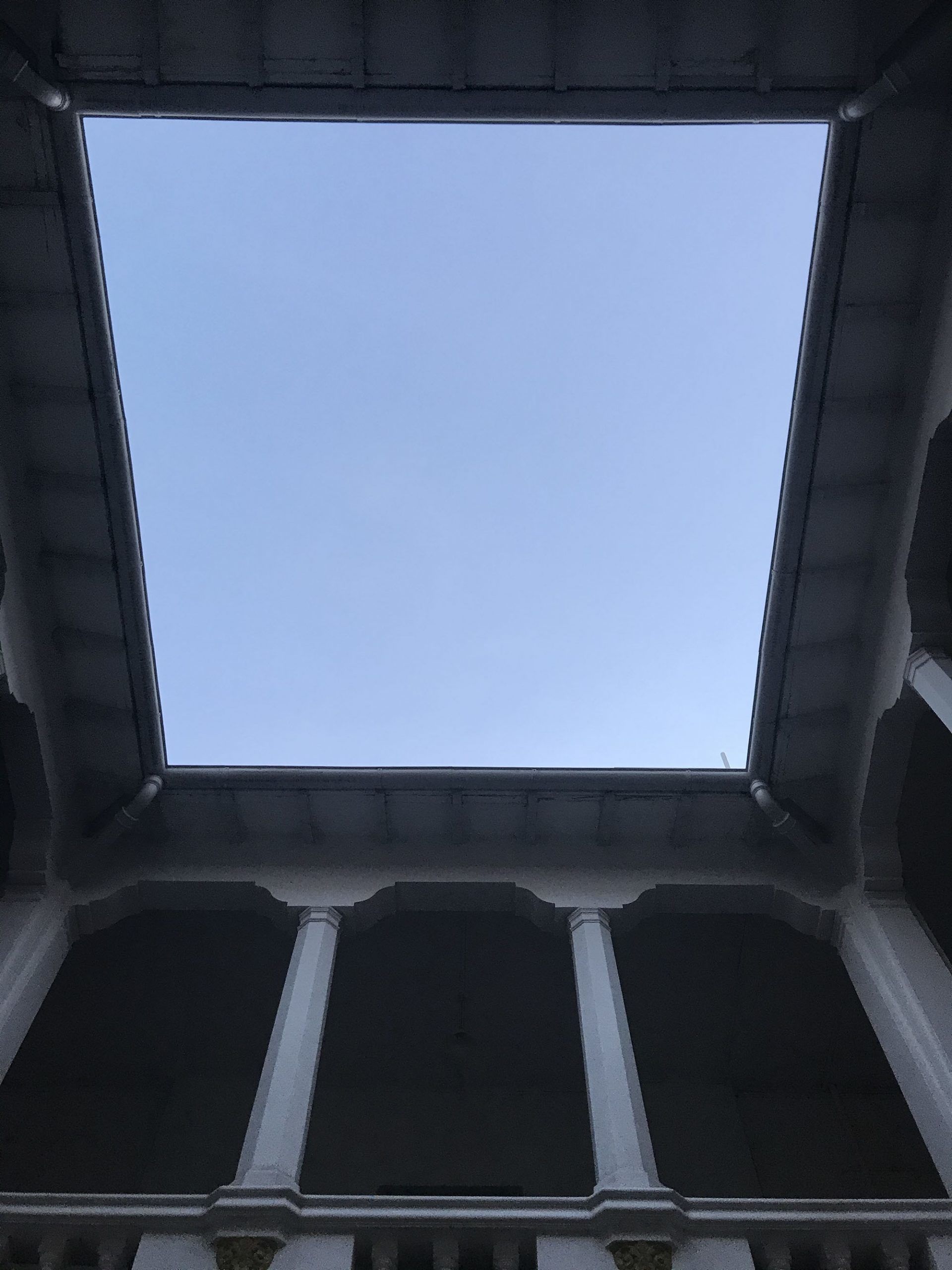 Open roof over courtyard inside Bulawayo Club Zimbabwe