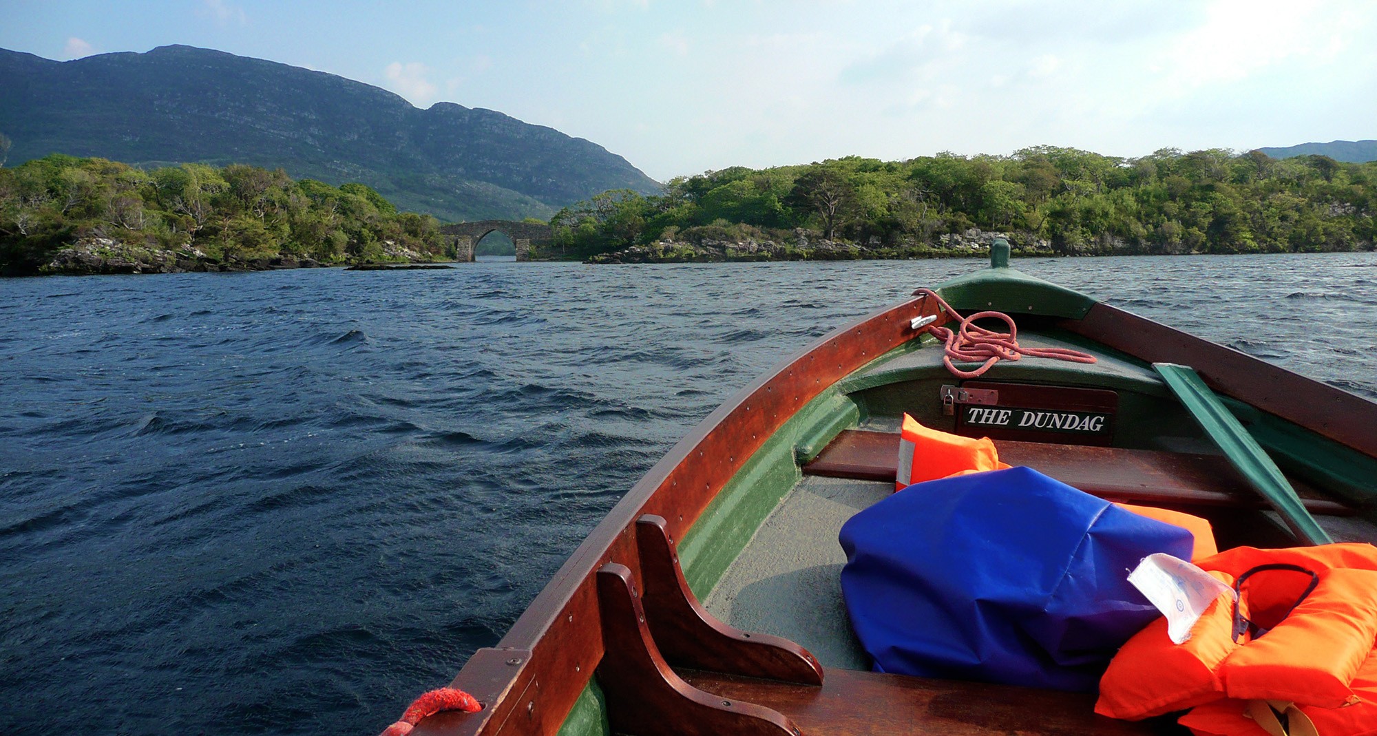 Riding in boat on lake at Muckross House Ireland