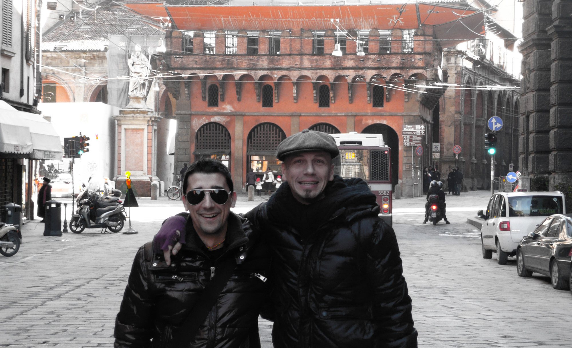 Roberto in Bologna with a friend