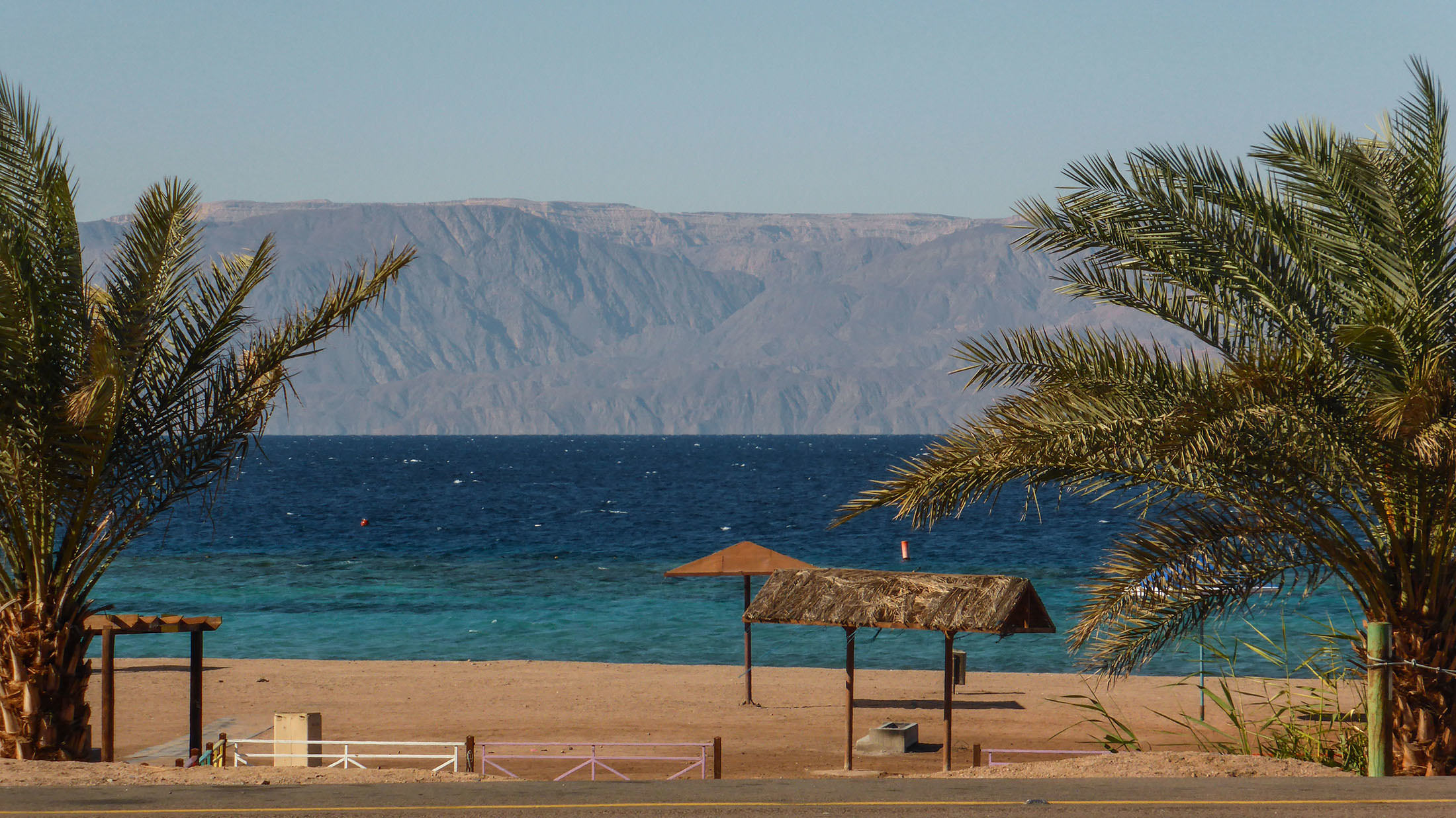 A beach on the Red Sea near Aqaba Jordan