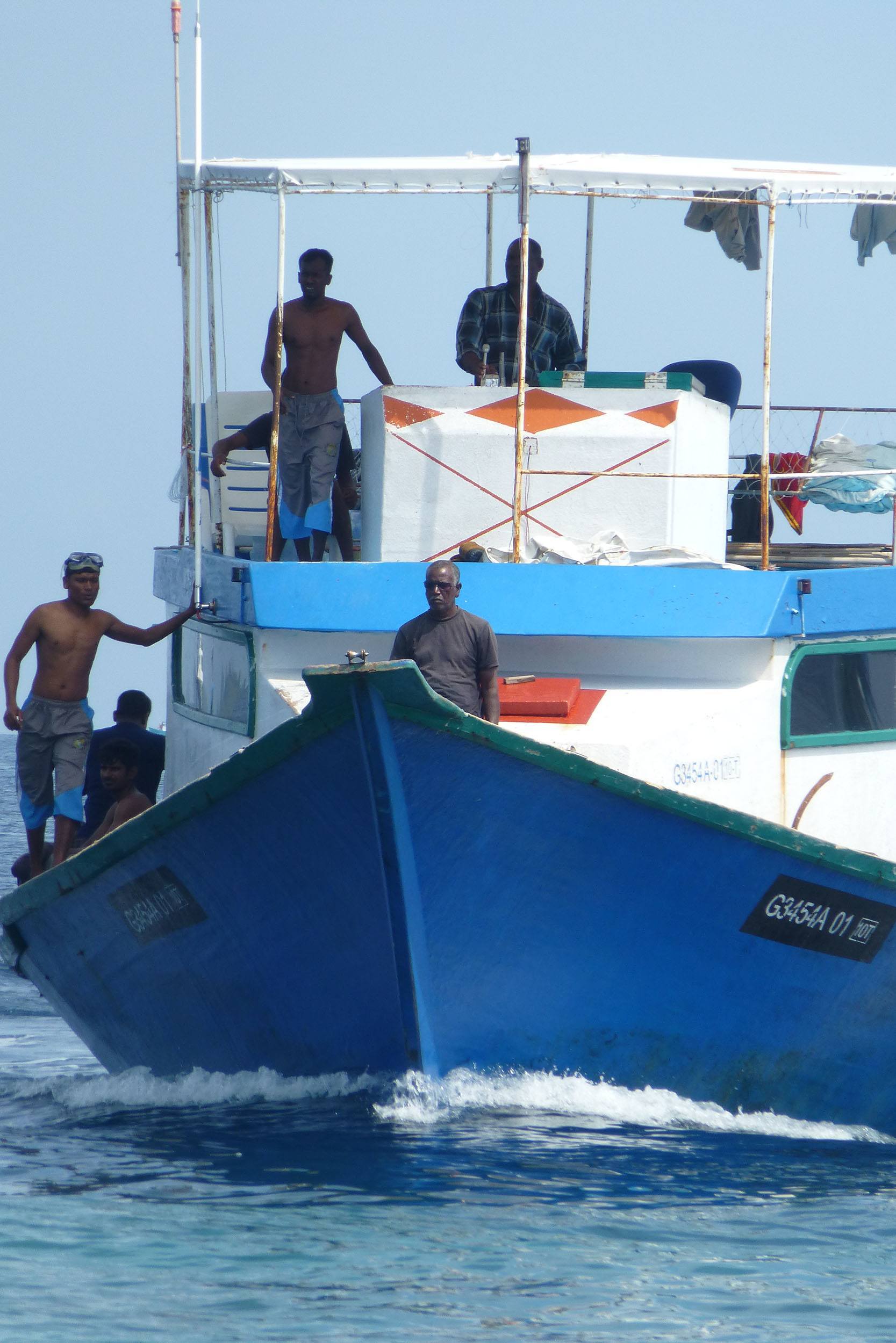 A boat on its way to Male the Maldives