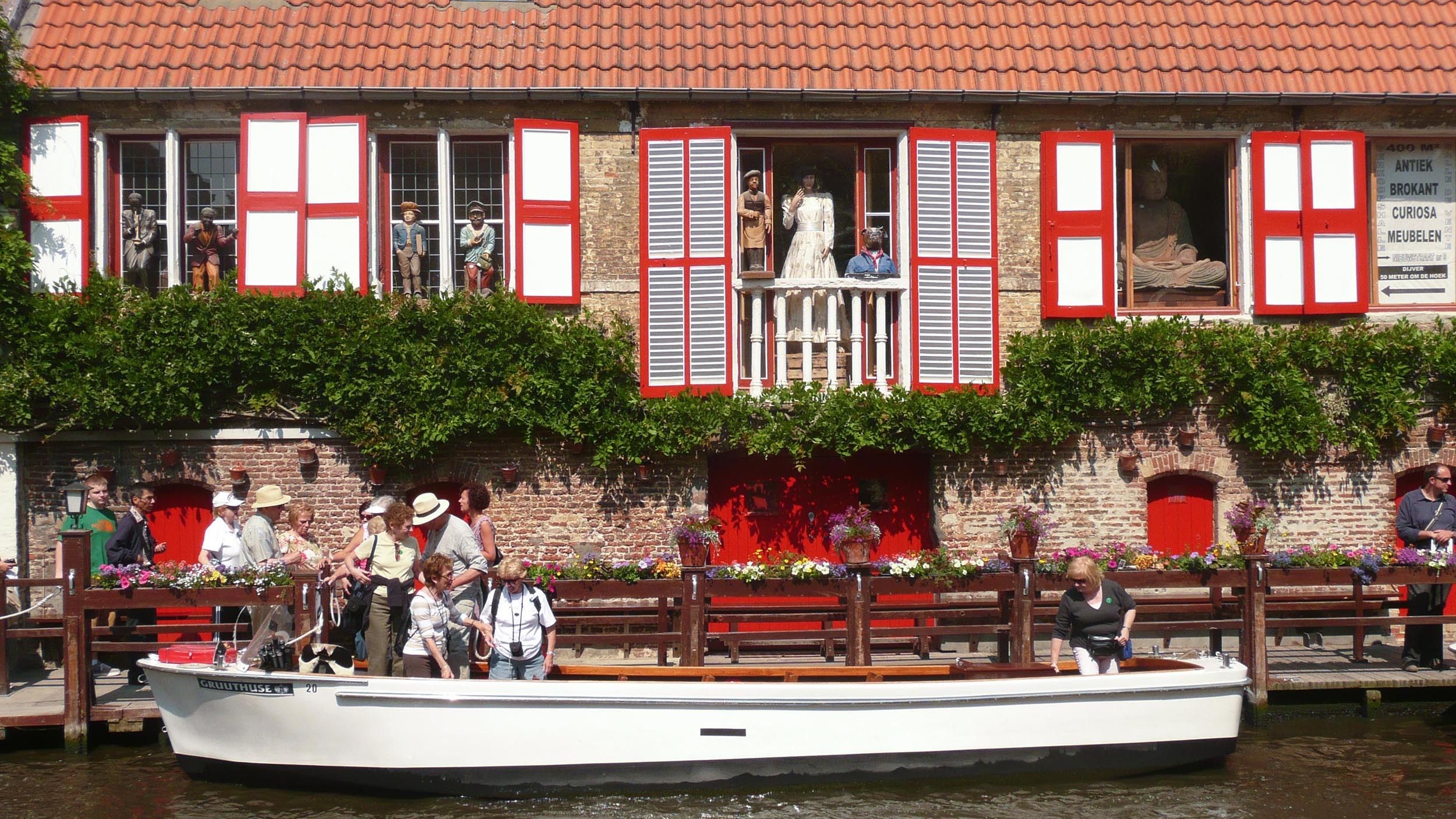 A canal boat in Bruges Beligum