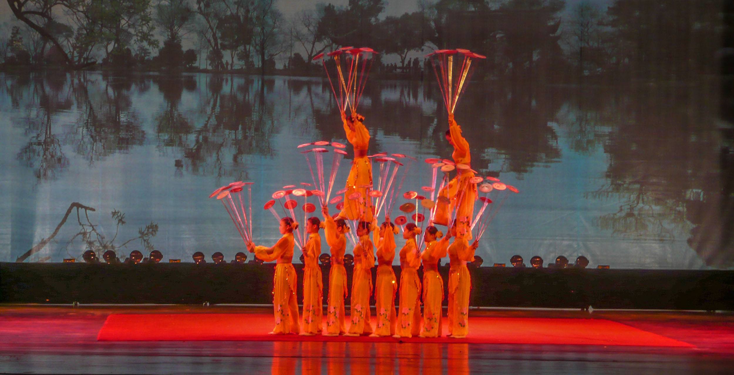 Acrobats performing at the Shanghai Centre Theatre in Shanghai China