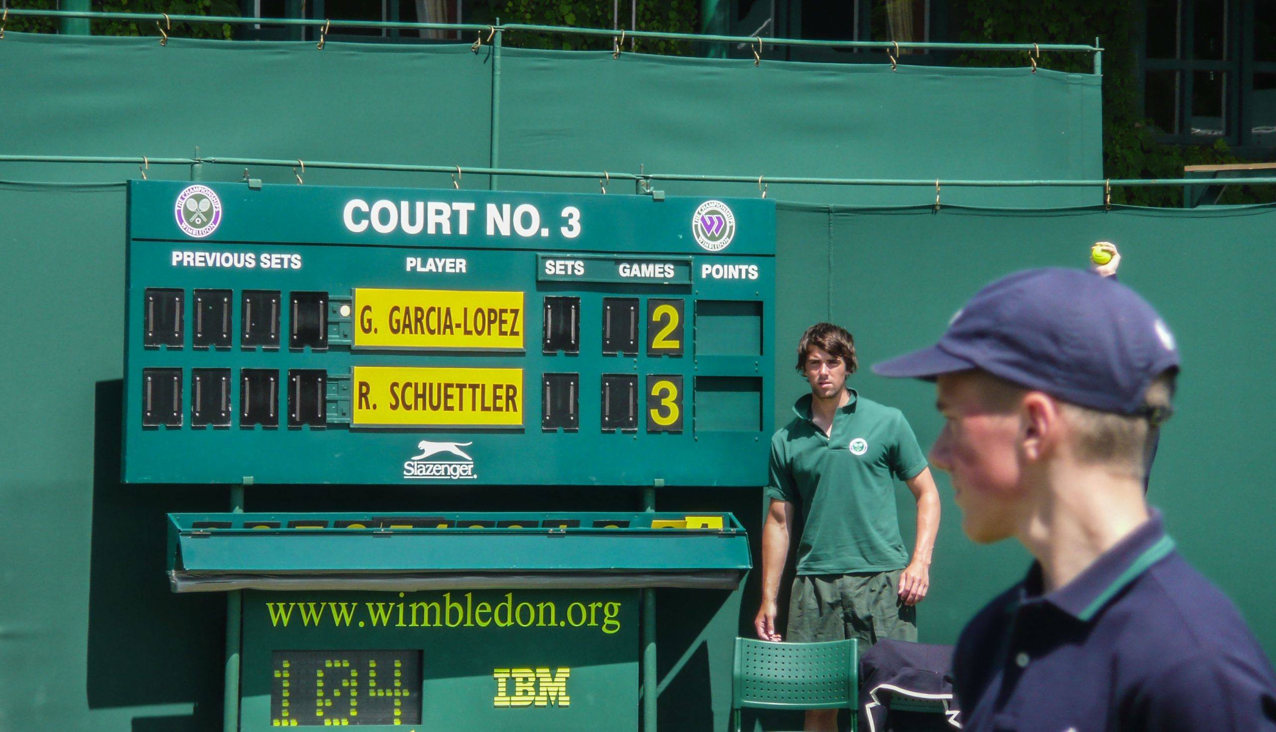 Ball boys at Wimbledon Court number 3 during a match England United Kingdom