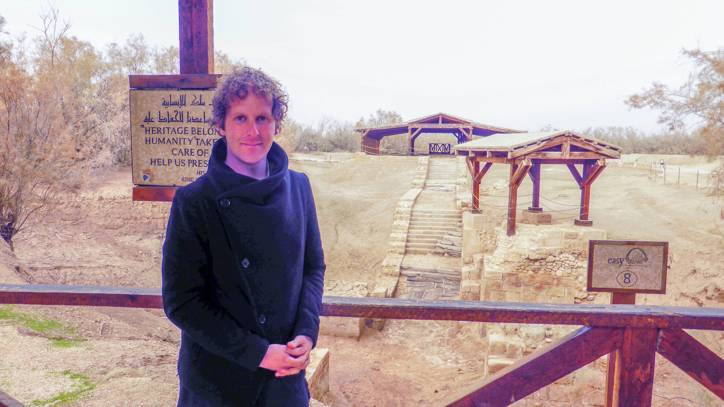 Ben at the purported site of the baptism of Jesus in Bethany Beyond the Jordan