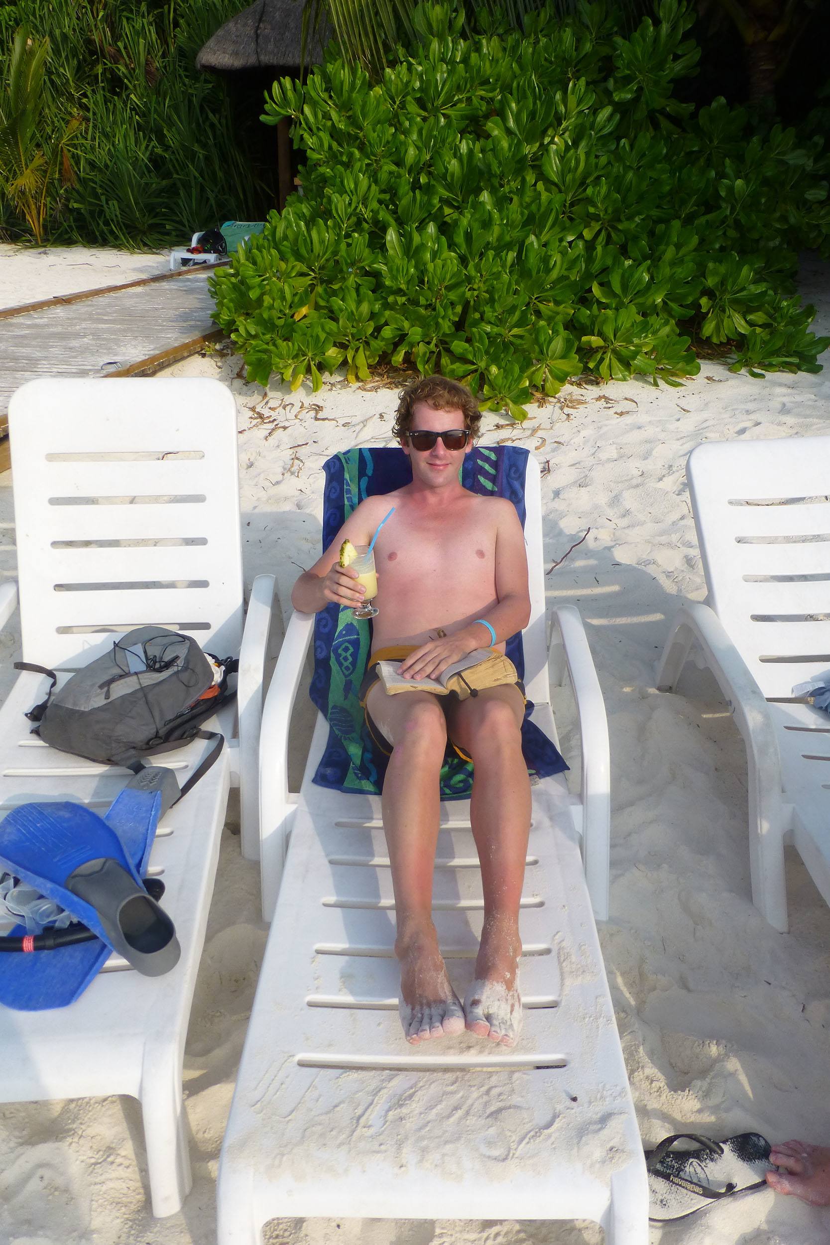 Ben on a beach in the Maldives