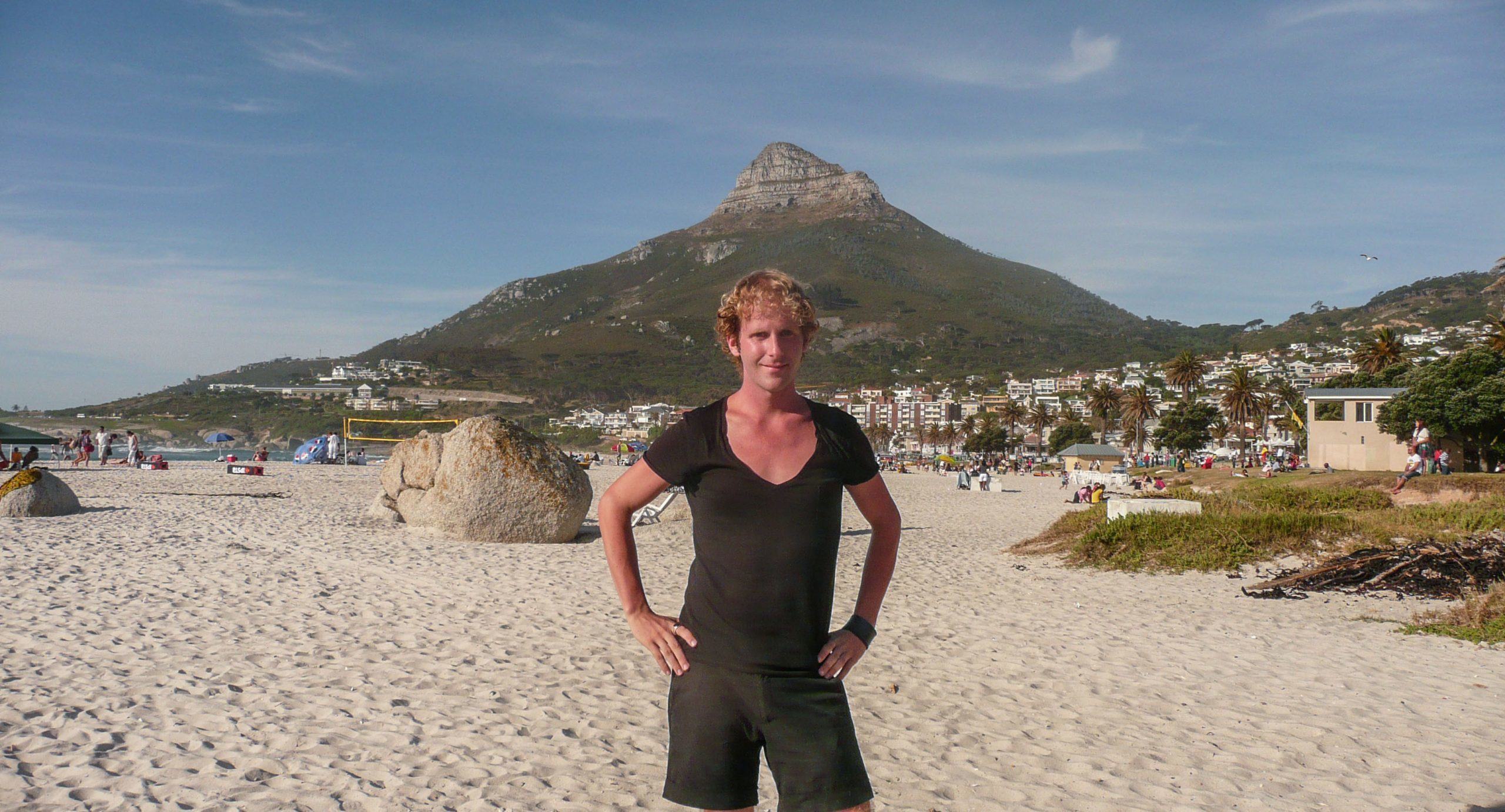 Ben on beach in Cape Town South Africa