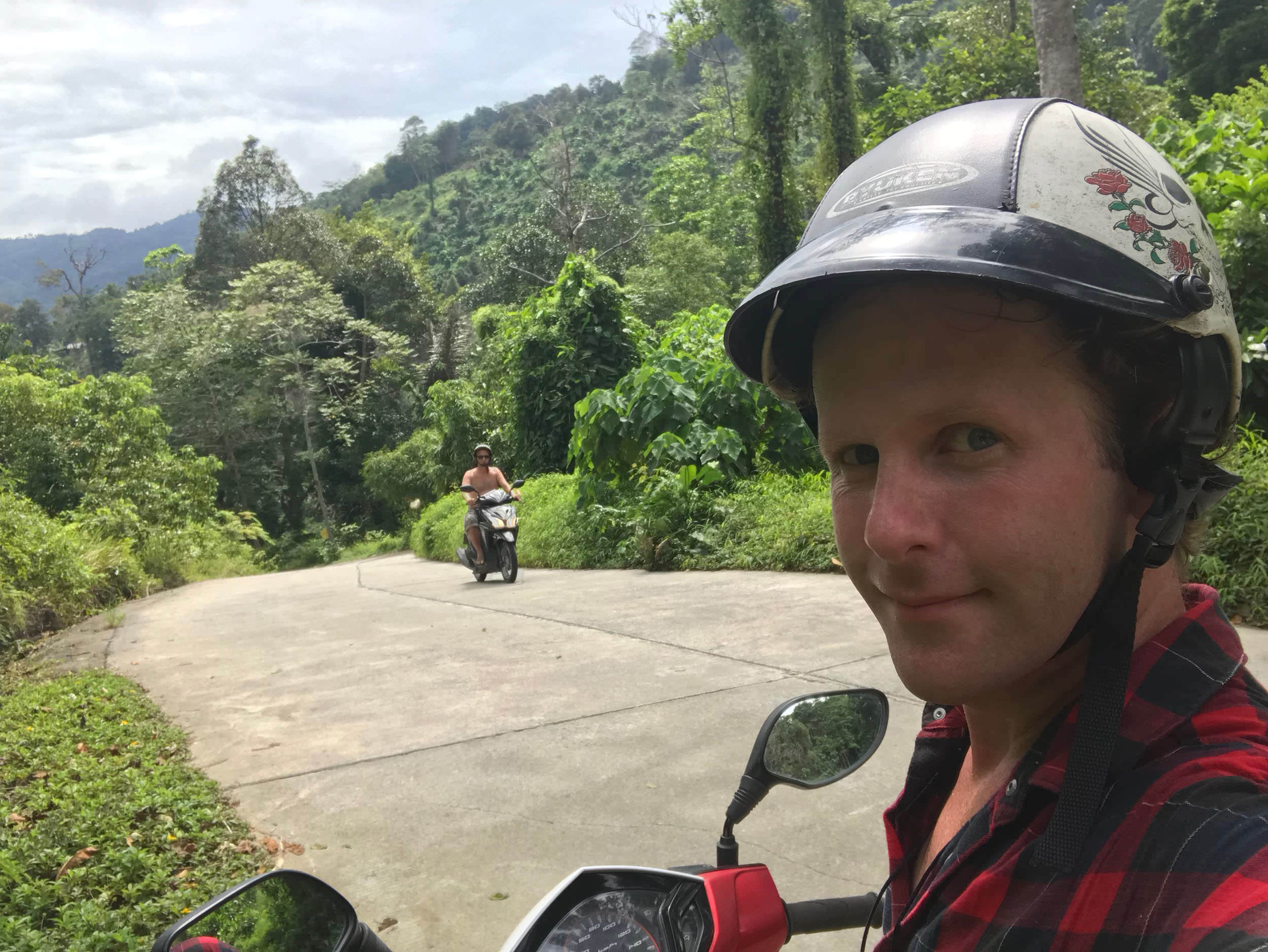 Ben riding a scooter on Koh Samui Thailand