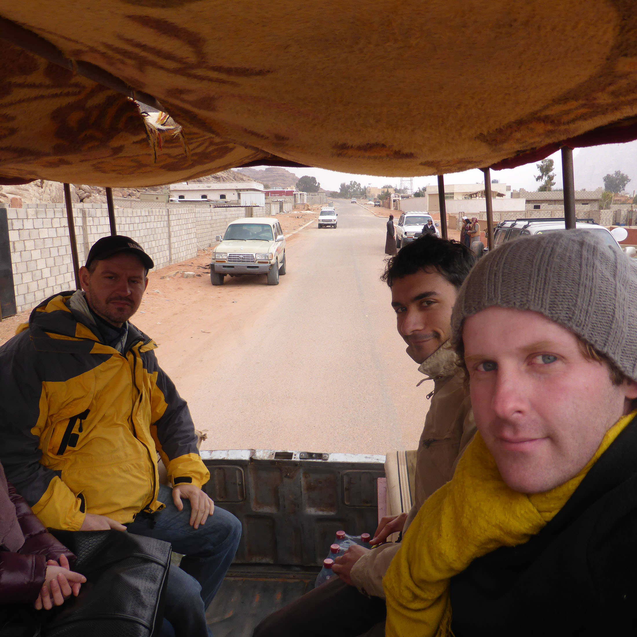 Ben with other travellers in Wadi Rum Jordan