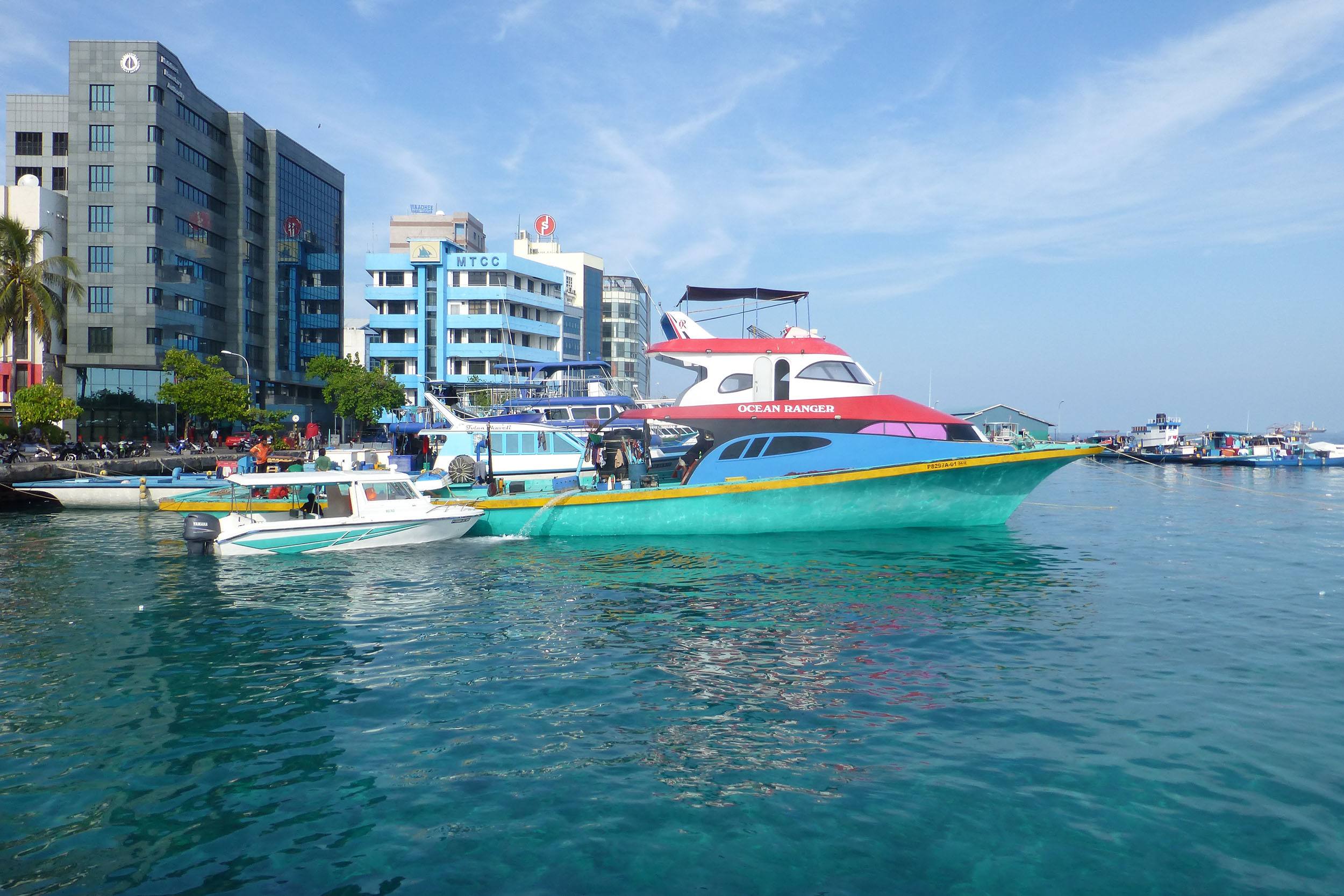 Boats docked in Male the Maldives