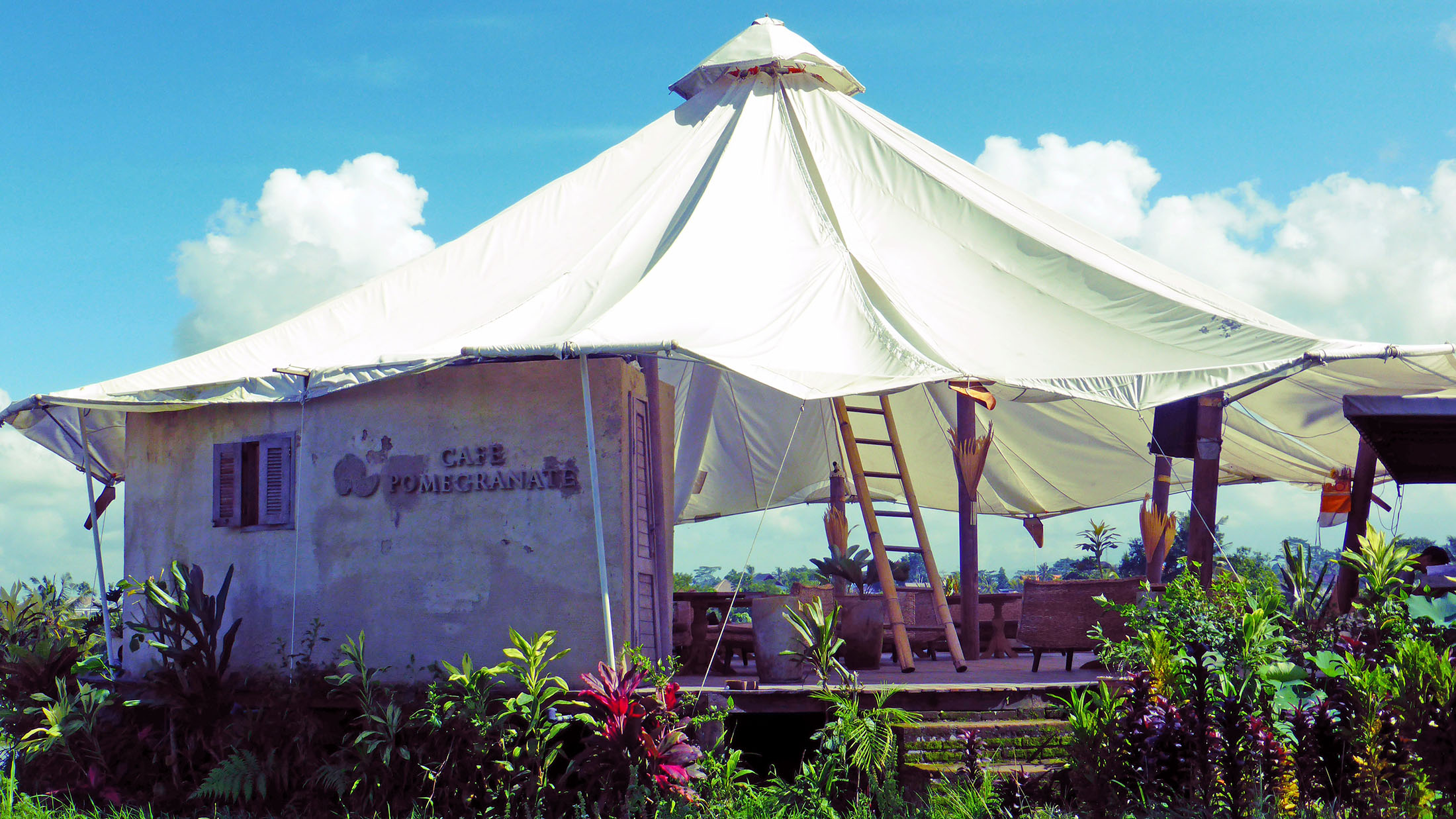 Cafe Pomegranate along Subak Sok Wayah near Ubud Bali Indonesia