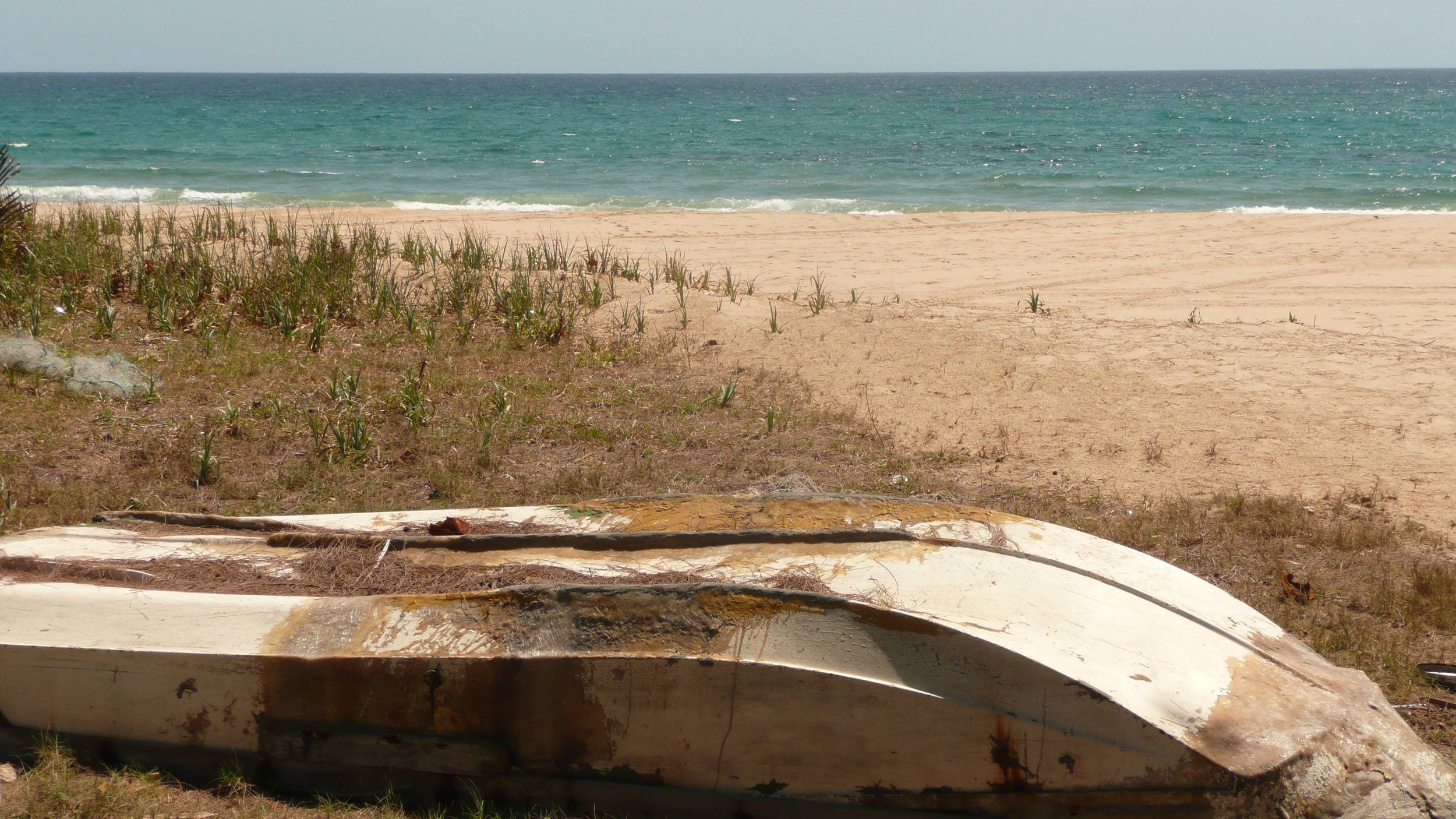 Capsized boat on Vilankulos Beach Vilankulos Mozambique