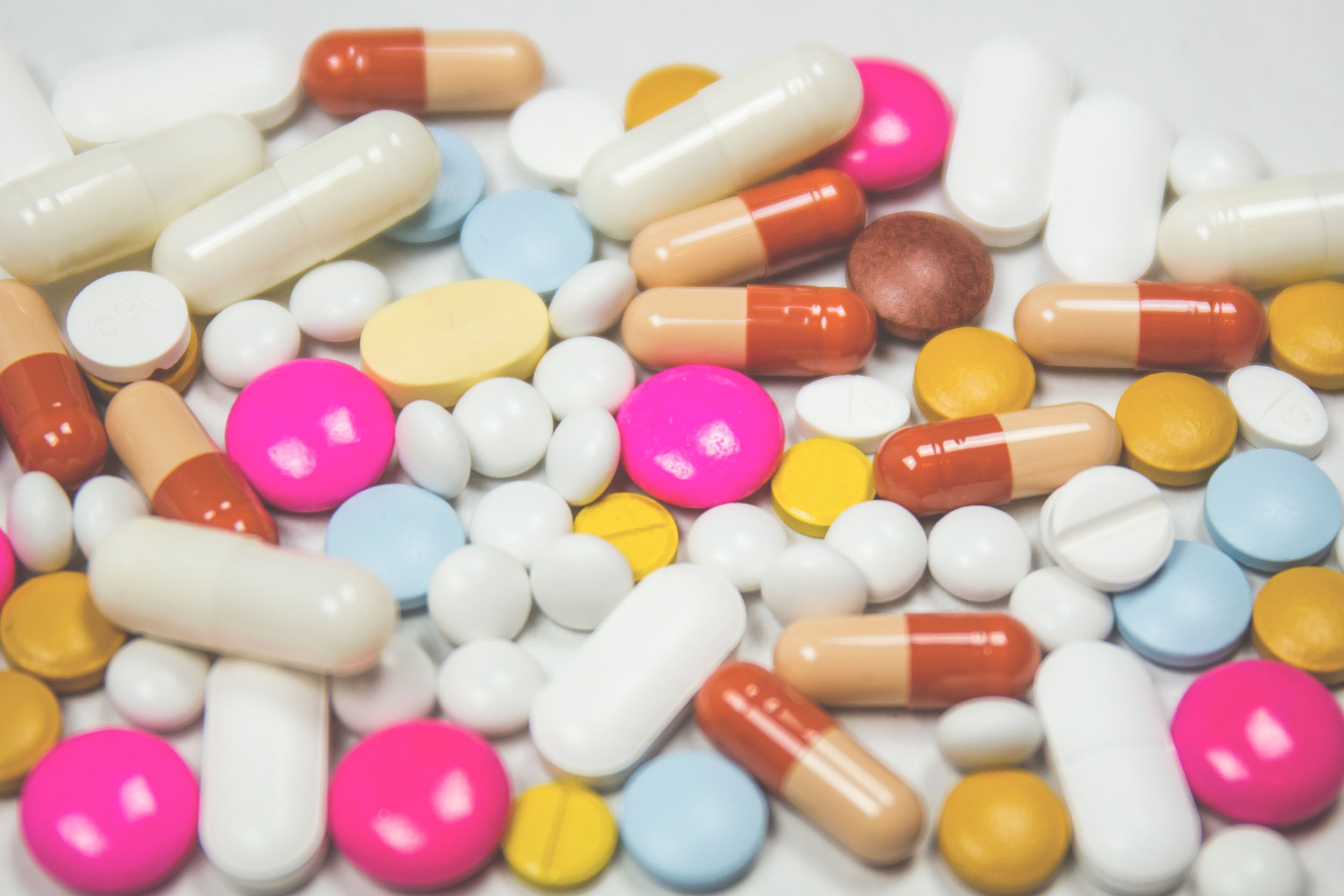 Capsules and tablets on a table