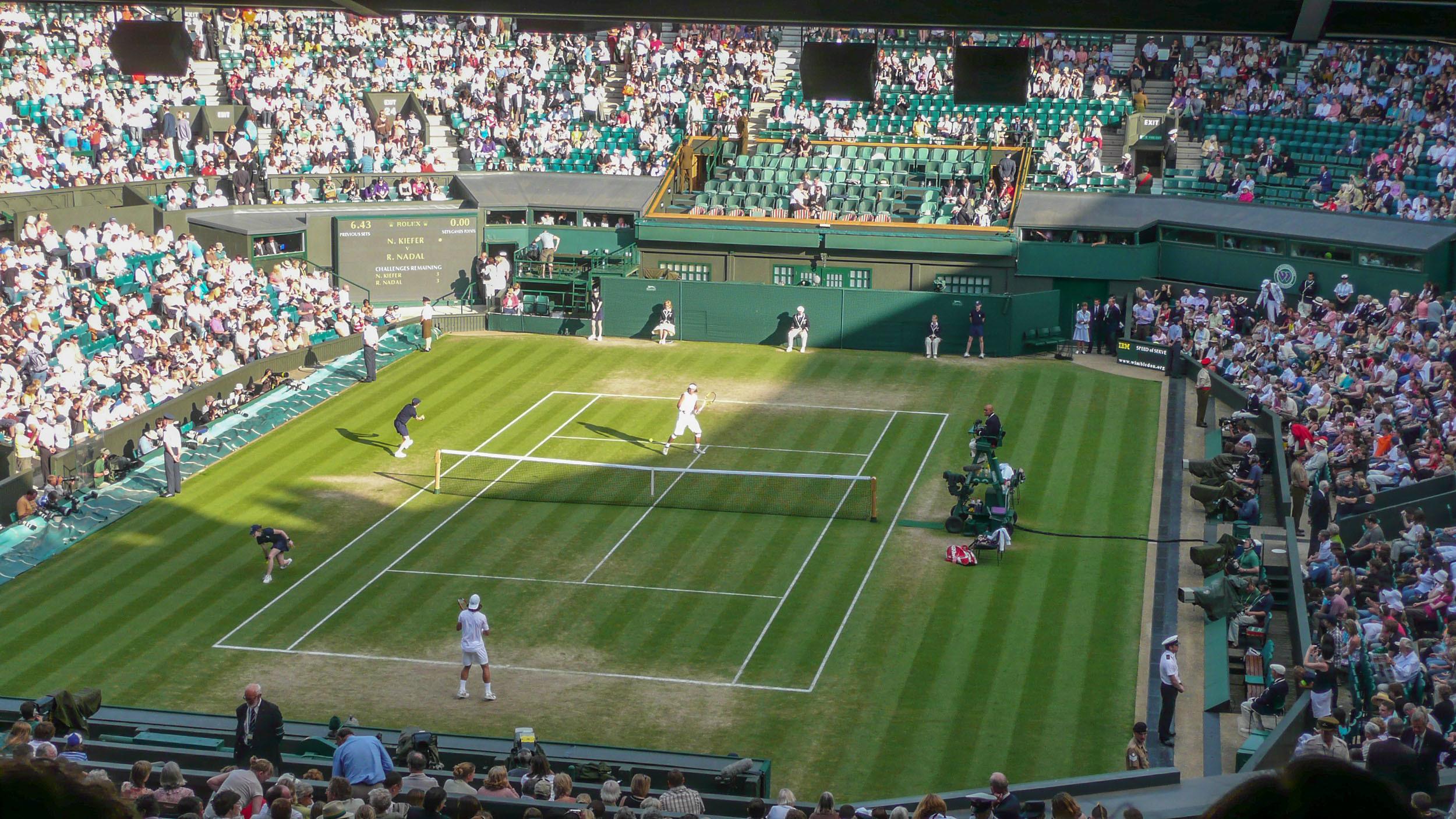 Centre Court Wimbledon match between Nadal and Kiefer London England United Kingdom