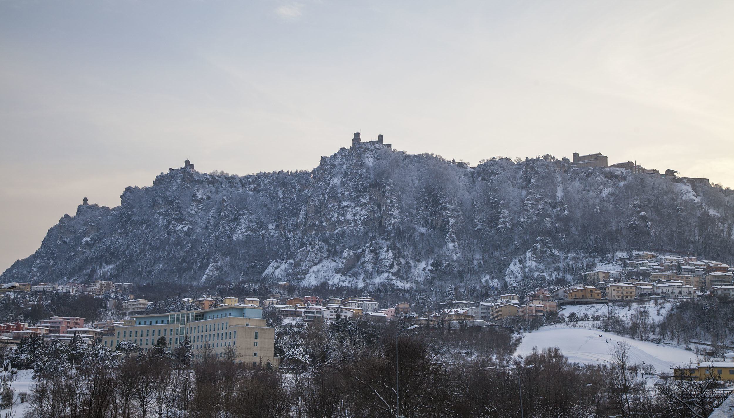 Citta di San Marino from Borgo Maggiore in winter