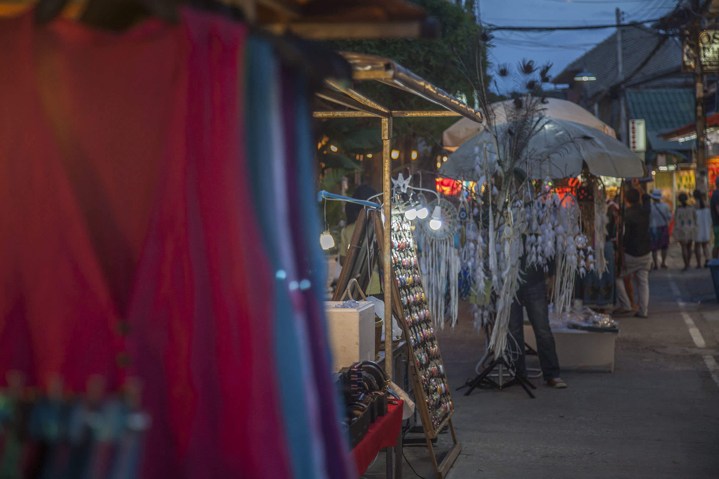 Clothes stall at Bophut Fisherman’s Village Walking Street Koh Samui Thailand