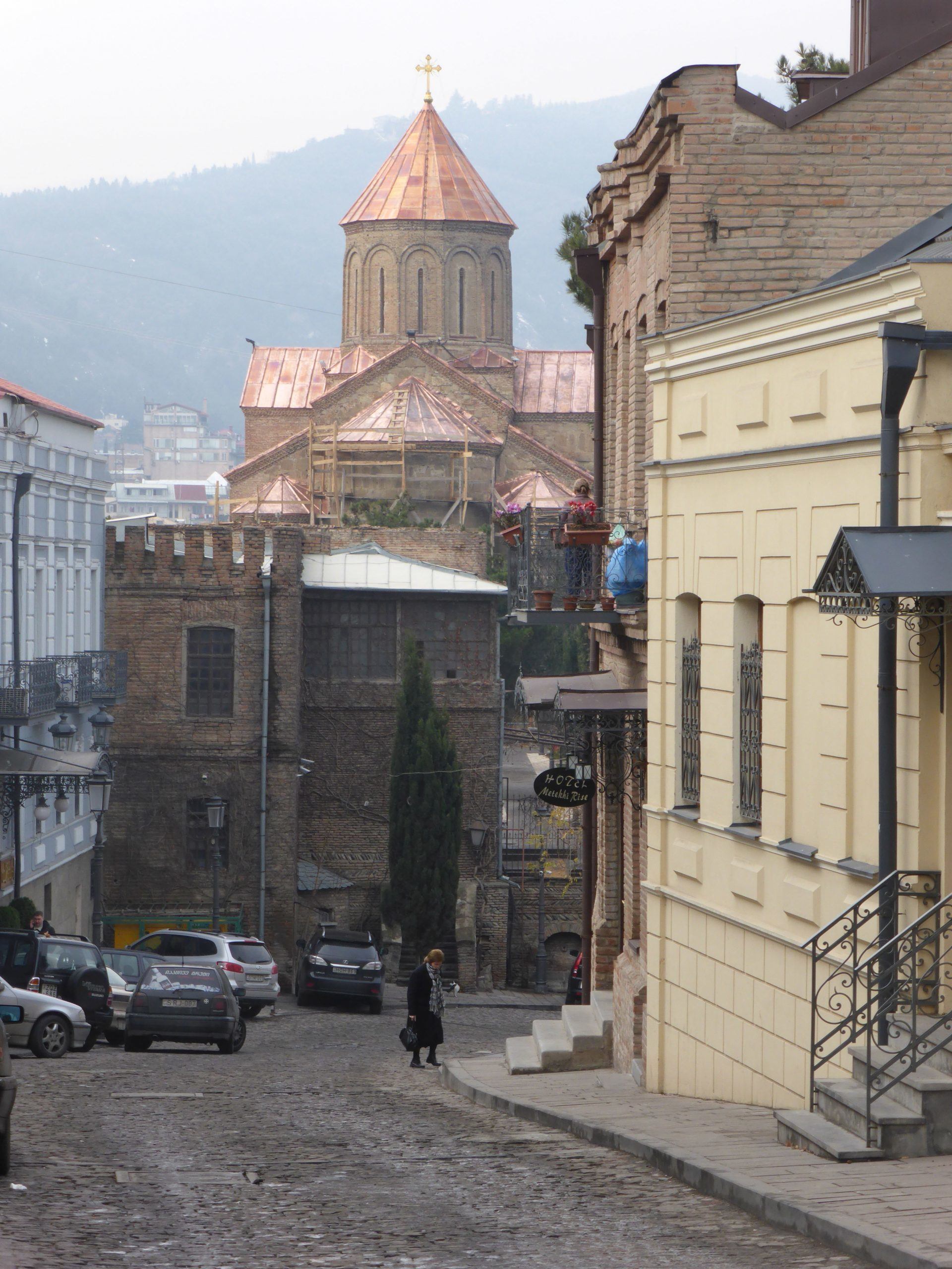 Cobblestone road in Old Town Tbilisi Georgia