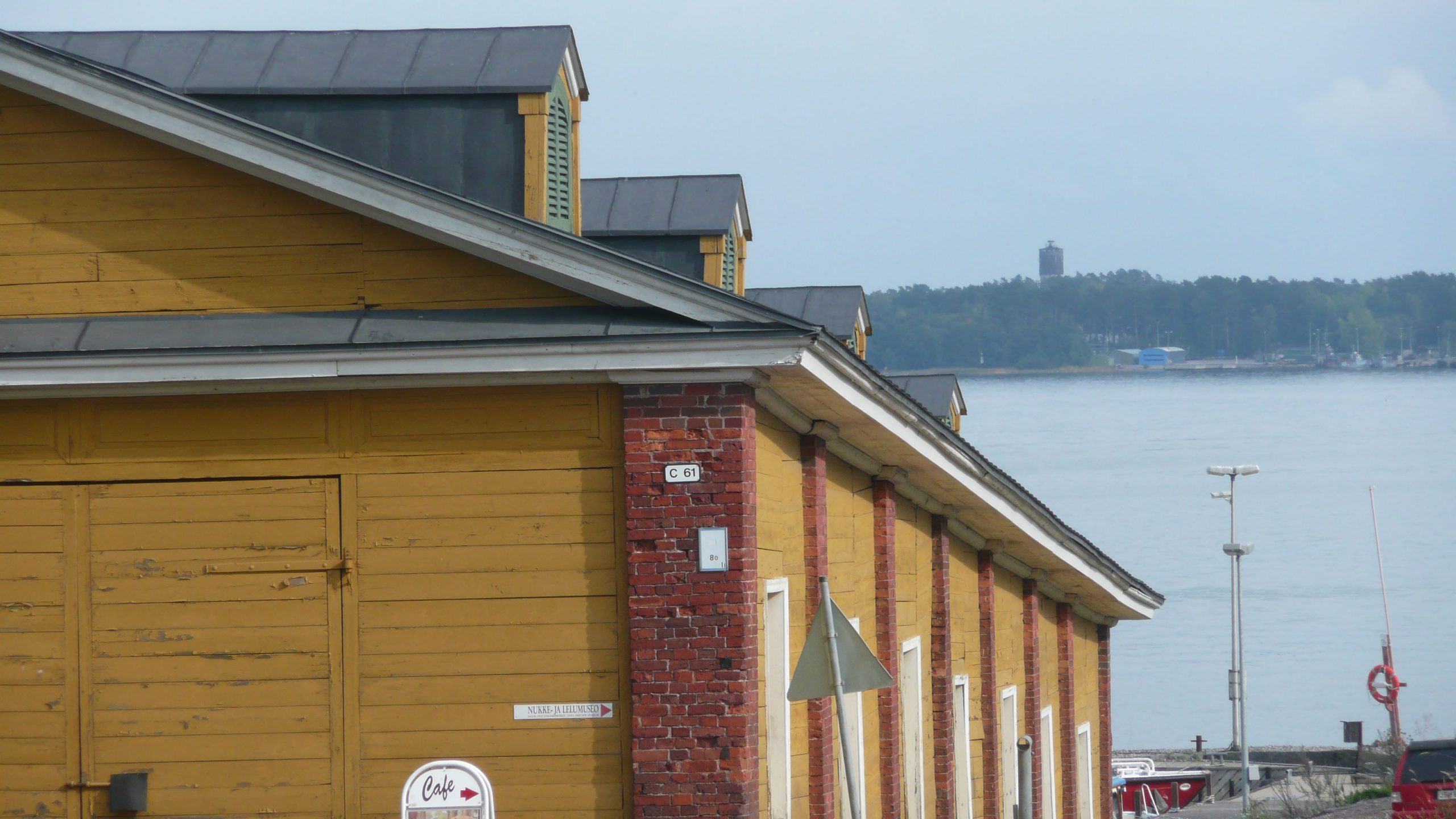 Colourful building on Suomenlinna in Helsinki Finland