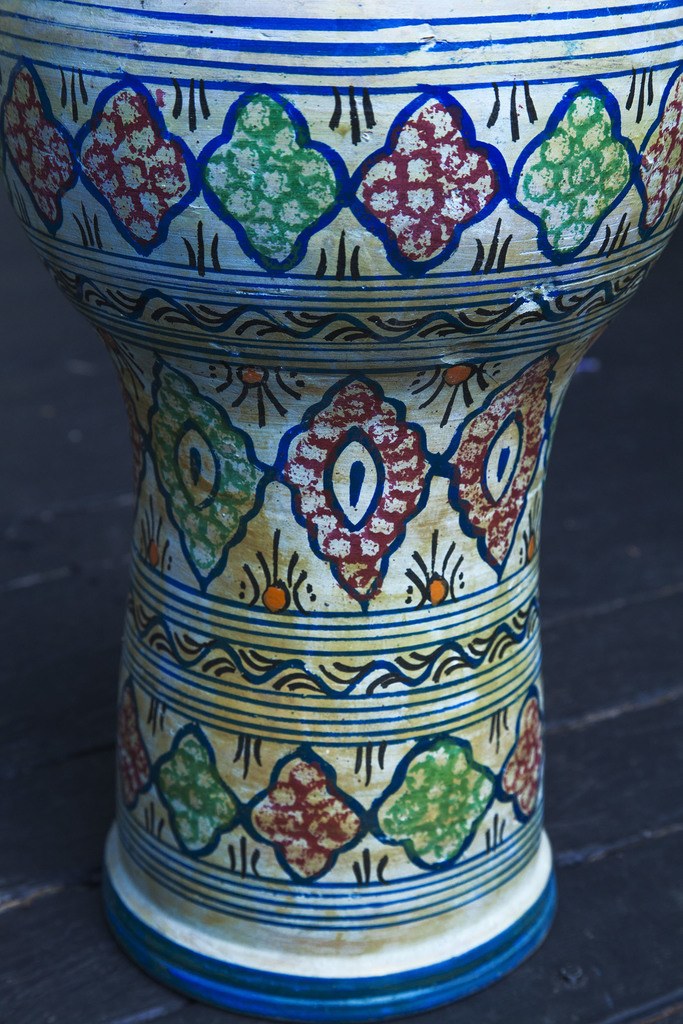 Colourful darbuka from Morocco