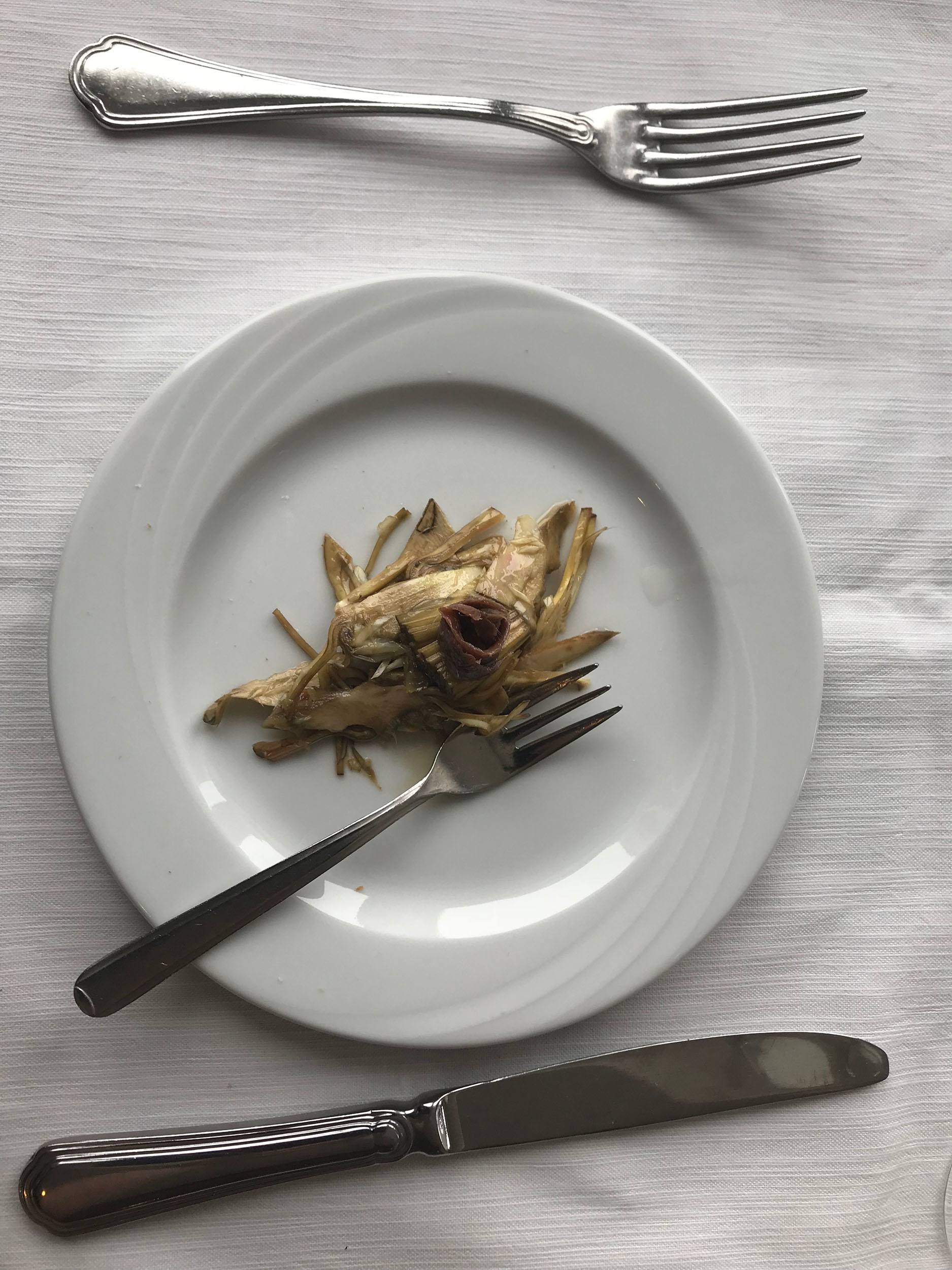 Cooked fennel at a restaurant in San Marino