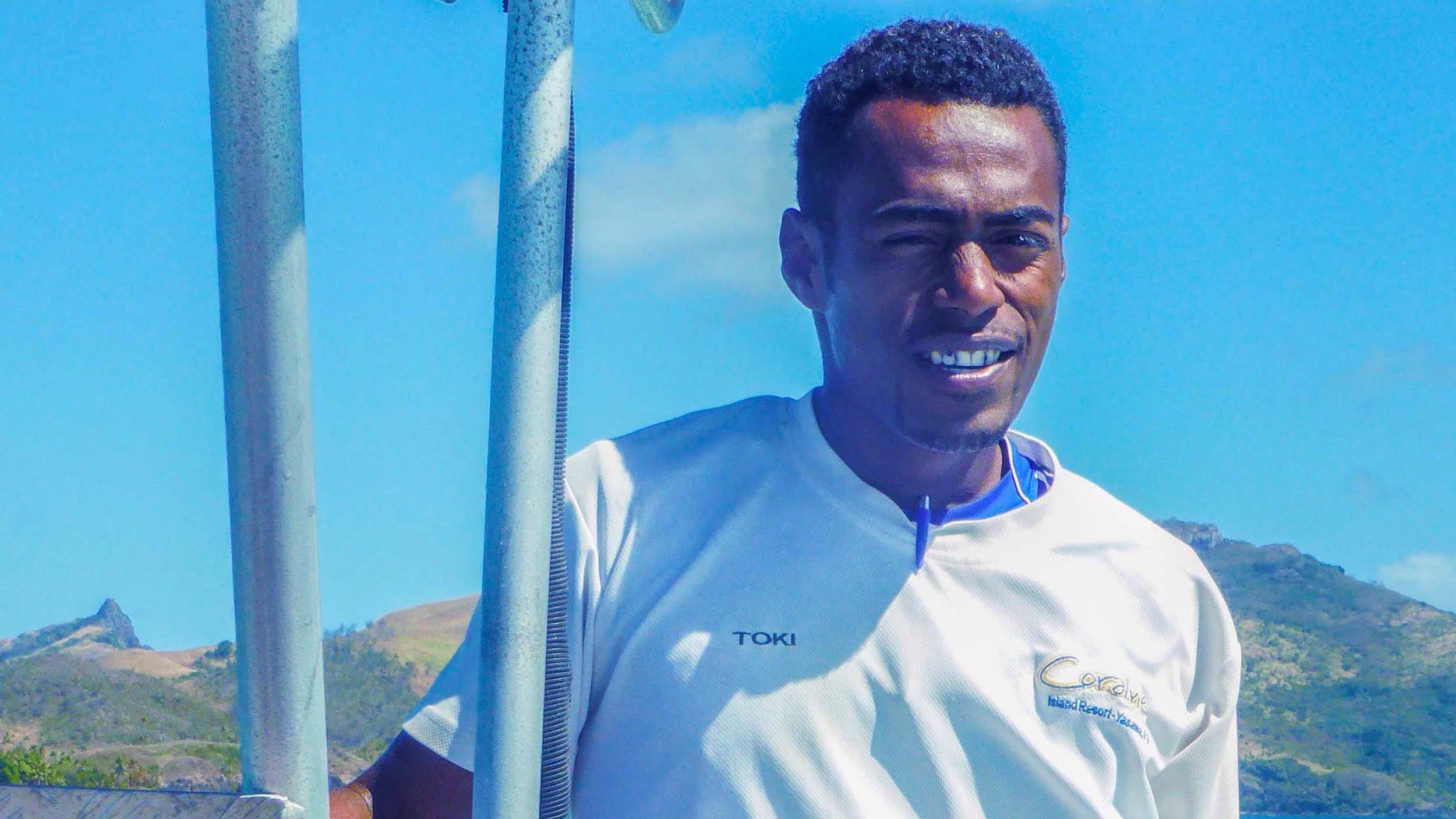 Coralview Beach Resort employee as captain of boat Fiji