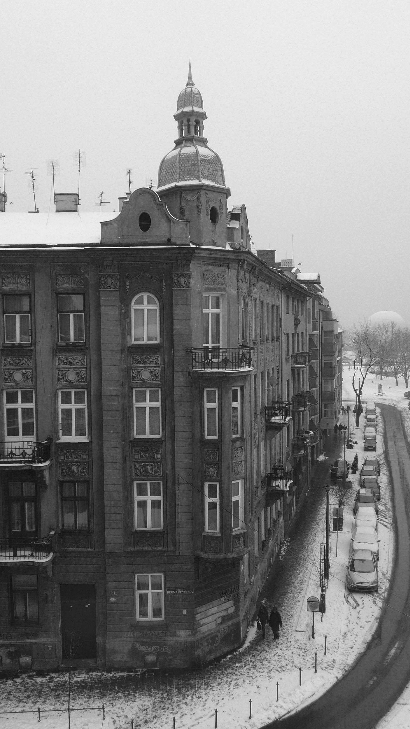 Corner building in Krakow Poland