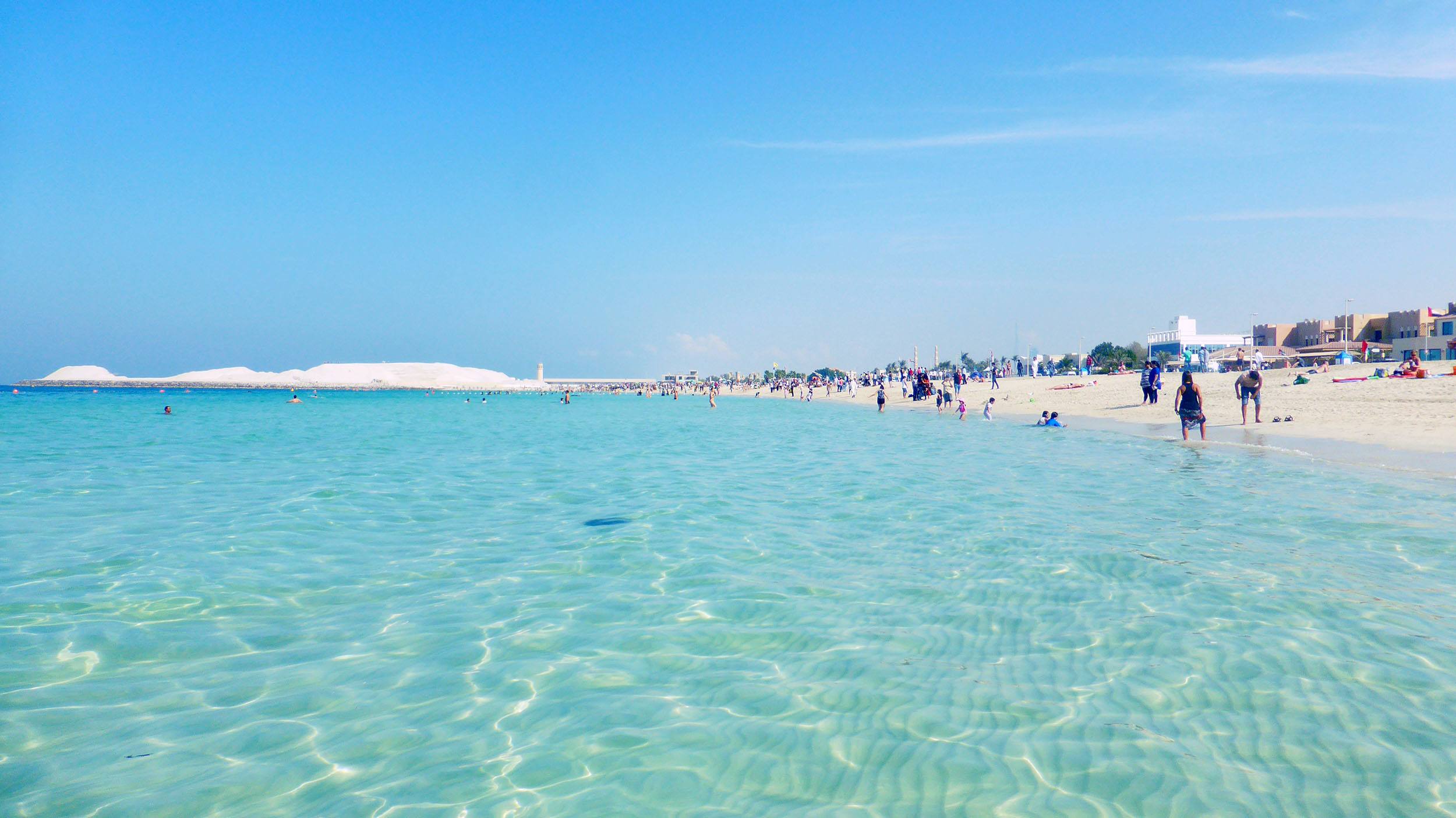 Crystal clear water at Jumeirah Beach in Dubai United Arab Emirates