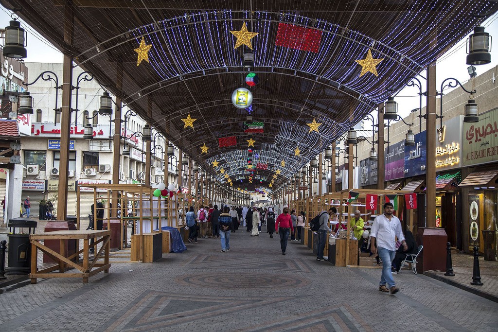 Decorated walkway in Souq Al-Mubarakiya Kuwait