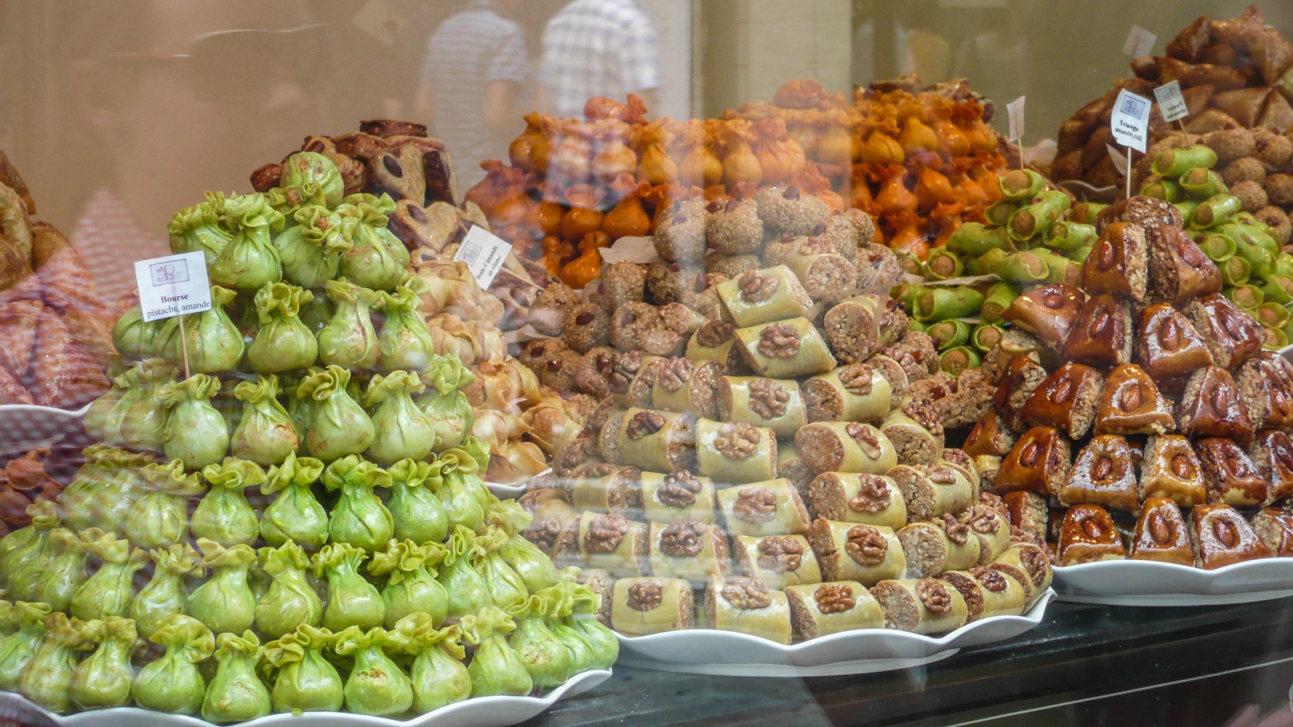 Dessert in Belgian shop window Belgium