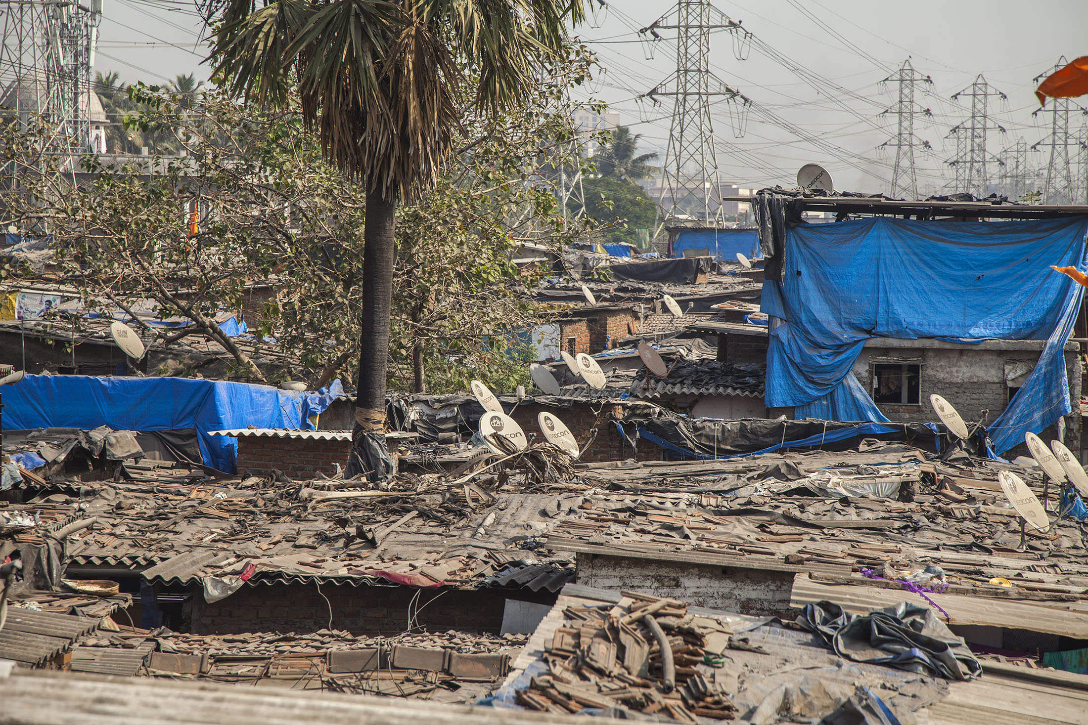 Dharavi slum in Mumbai India