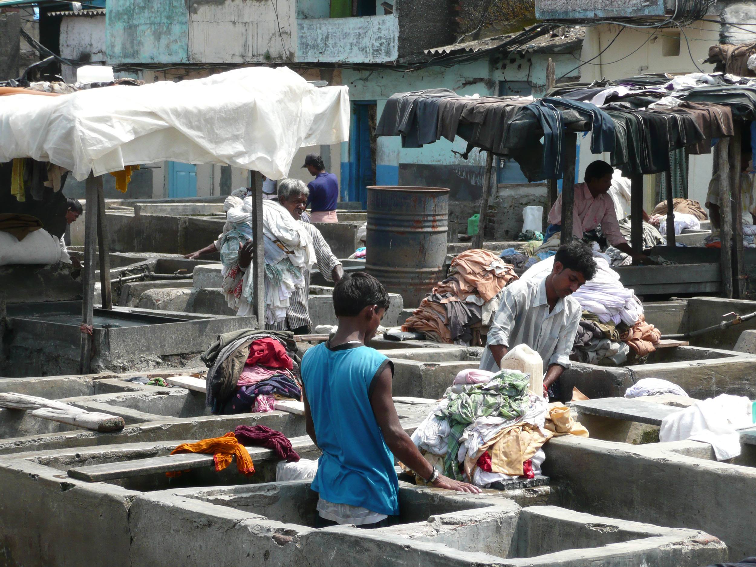 Dhobis working at Dhobi Ghat in Mumbai India