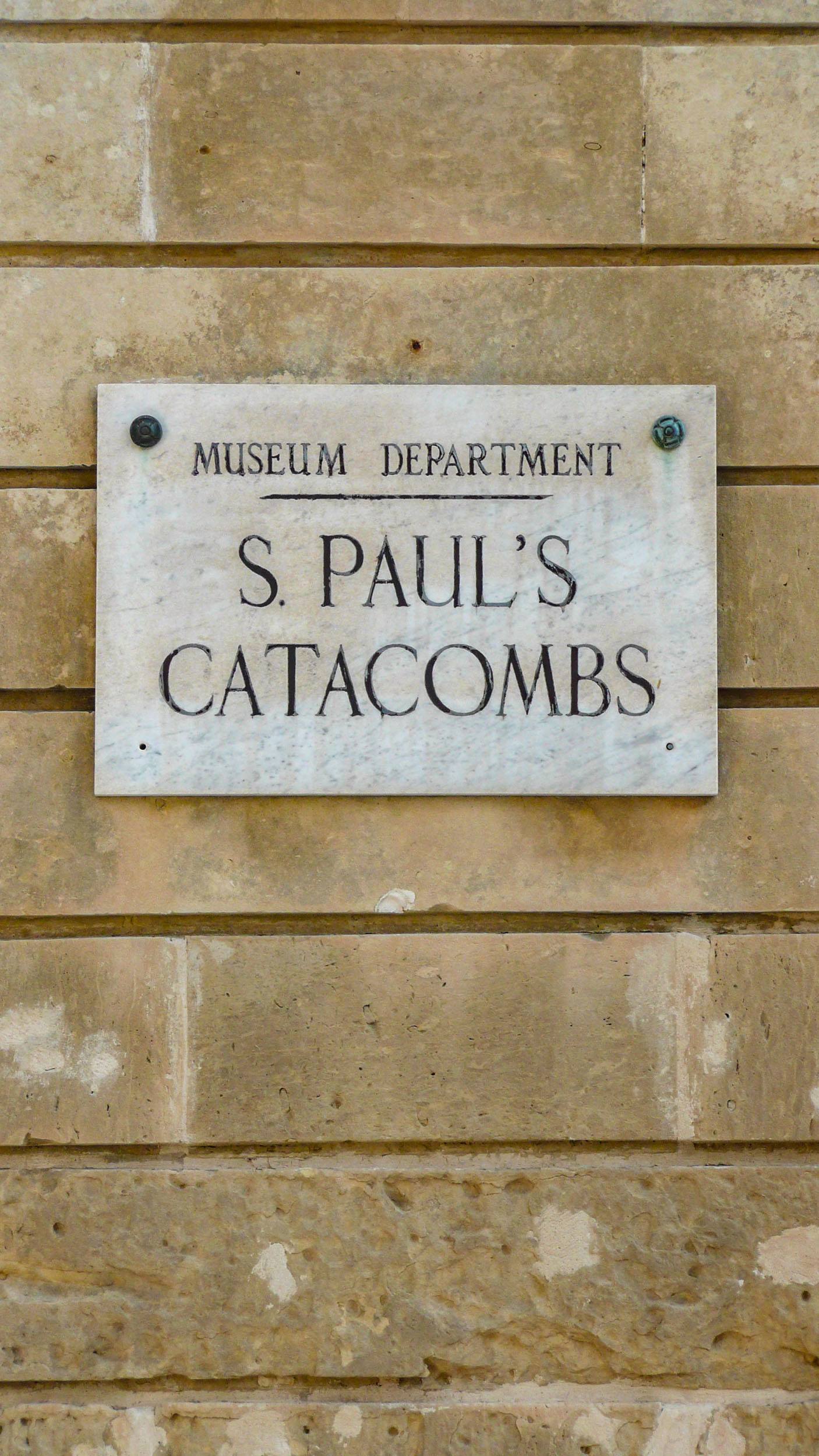 Entrance to St Paul's Catacombs in Malta