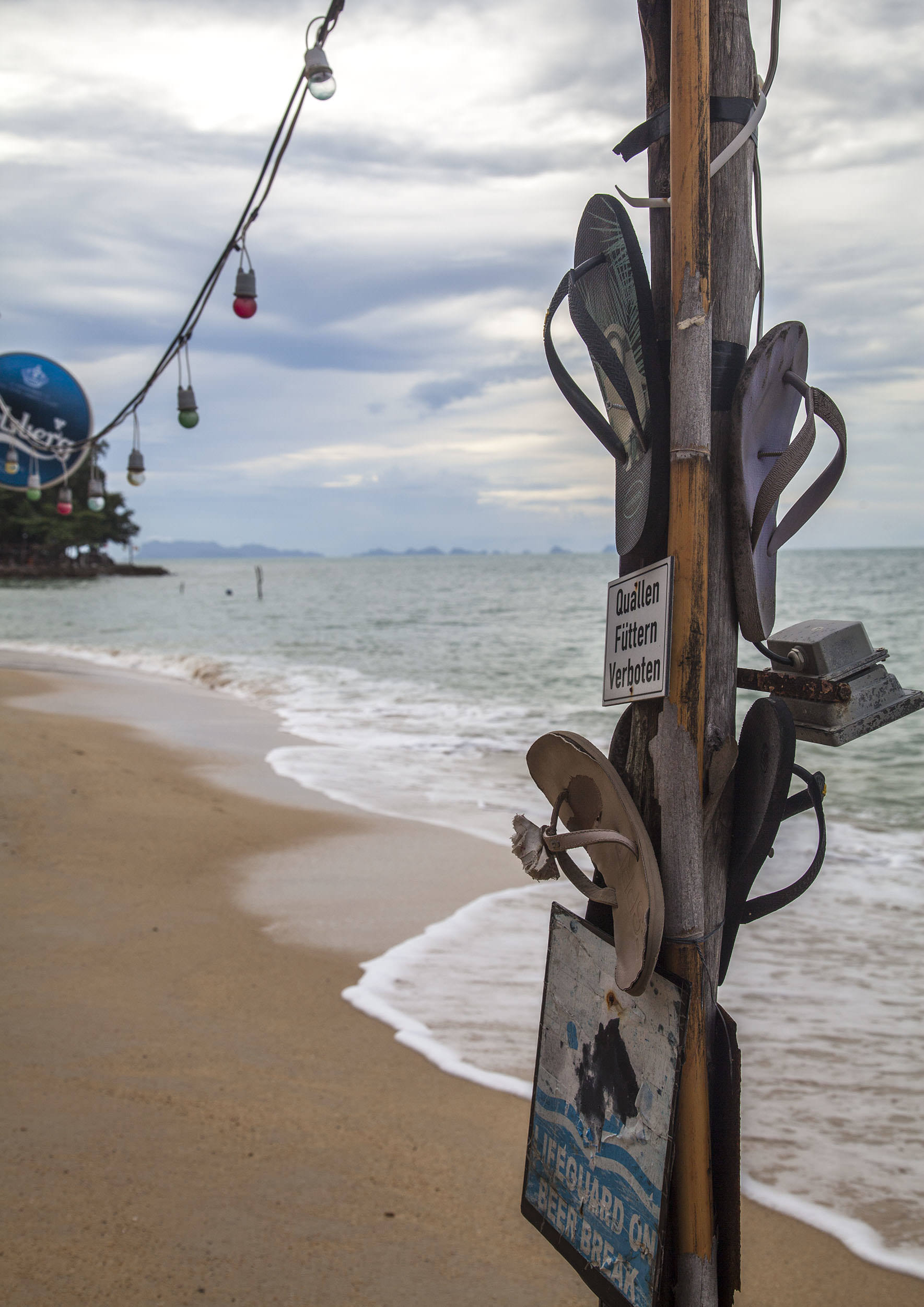 Flip flop pole on Bang Po beach Koh Samui Thailand