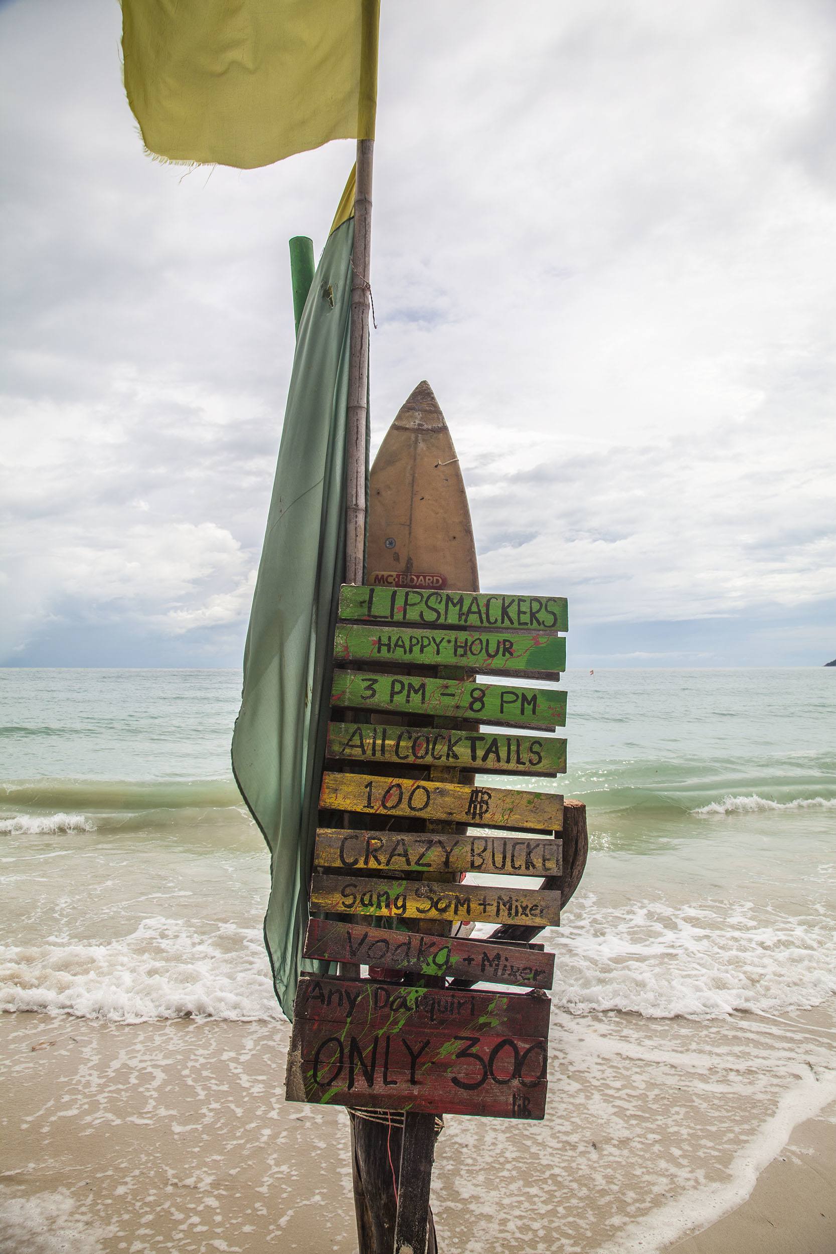 Full surfboard sign on Chaweng Beach Koh Samui Thailand