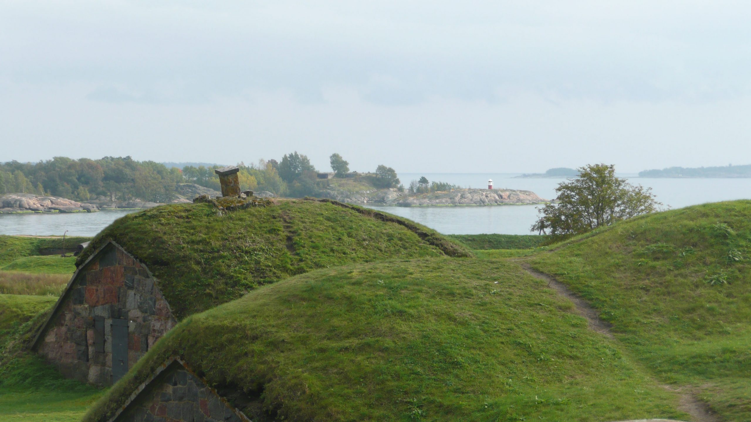 Green hills on Suomenlinna Helsinki Finland