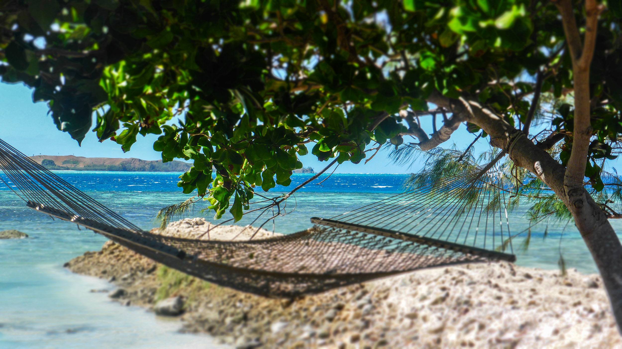 Hammock swaying in the breeze at Coralview Beach Resort on Tavewa Island Fiji