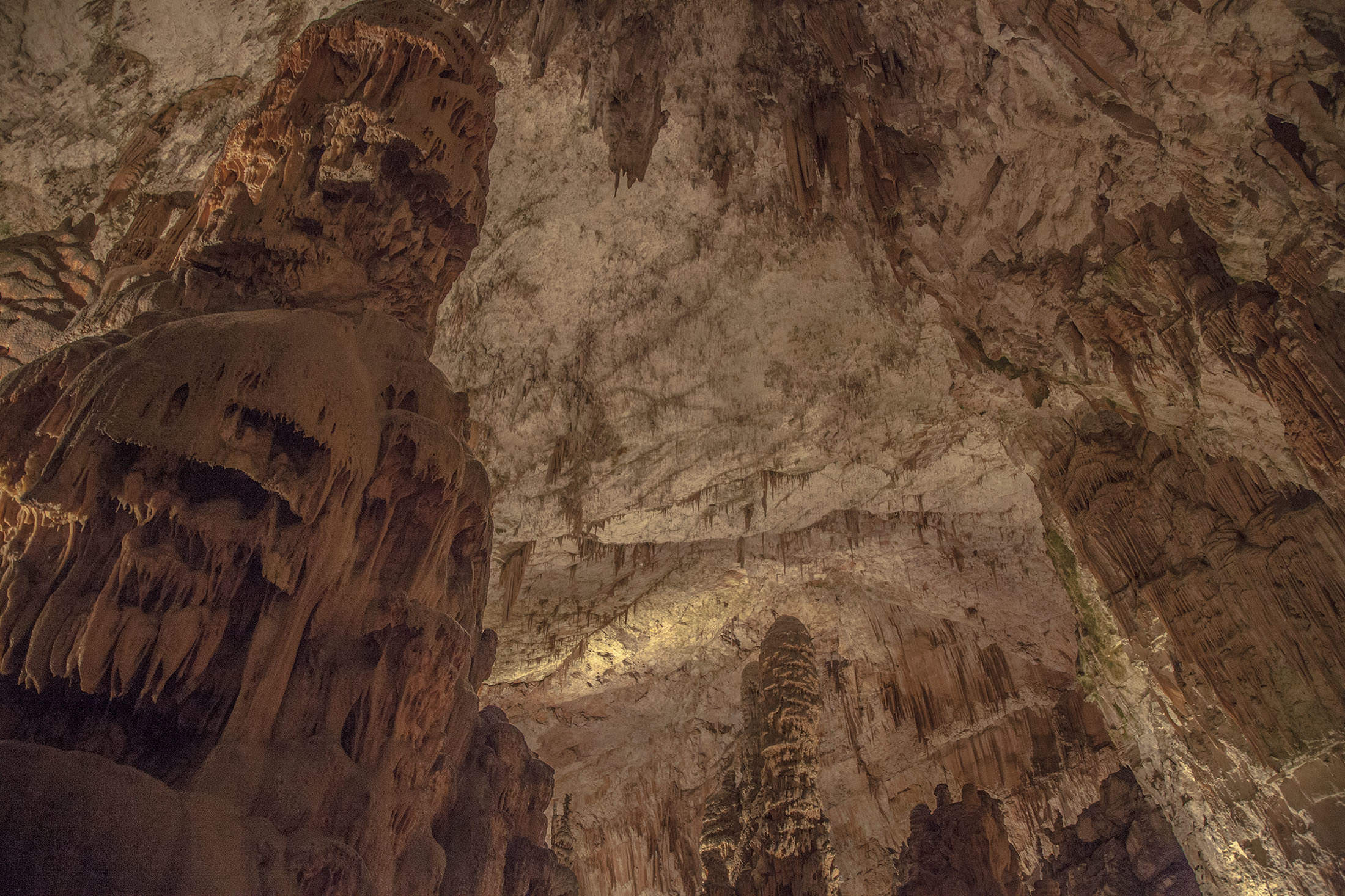 High natural ceiling inside Postojna Caves Slovenia