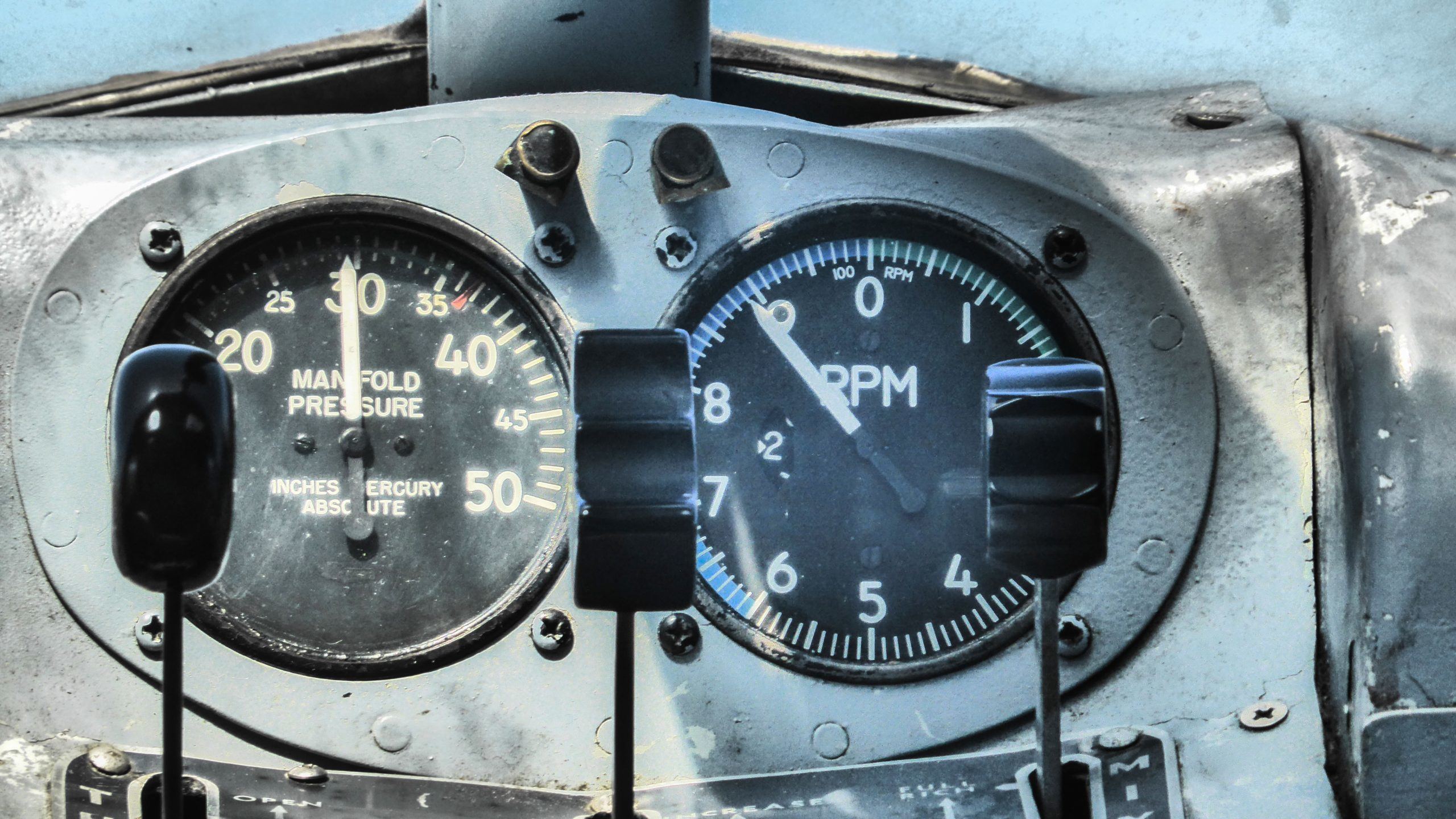 Instrument panel inside sea plane Fiji