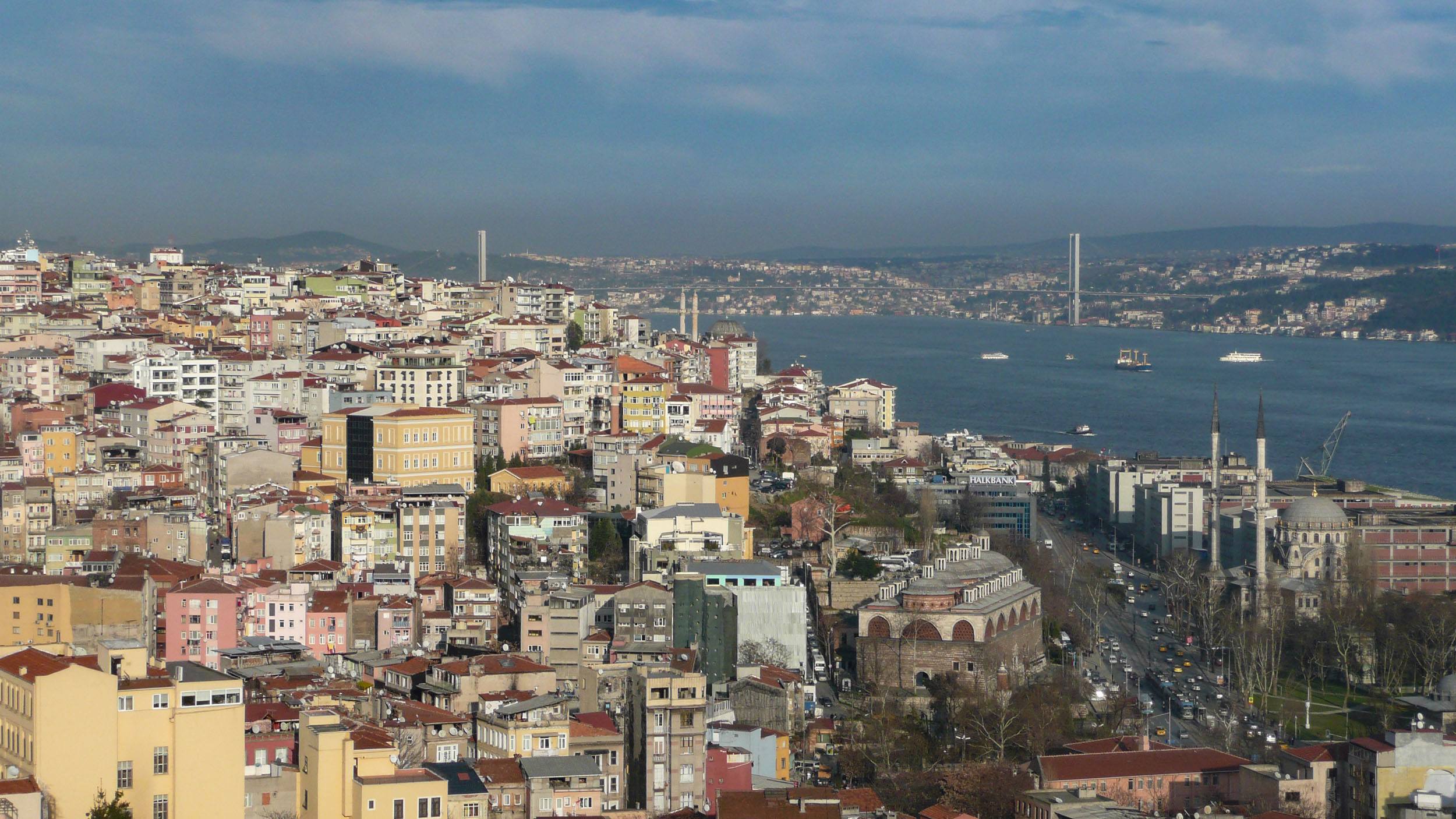 Istanbul divided by the Bosphorus Turkey