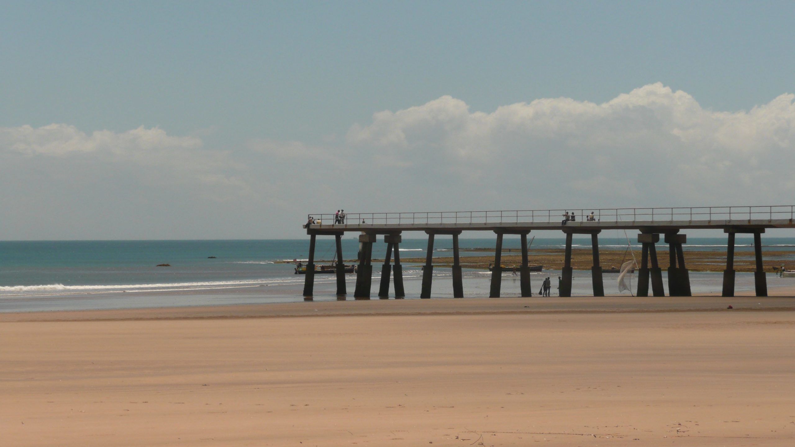 Jetty on a beach near Mombasa Kenya