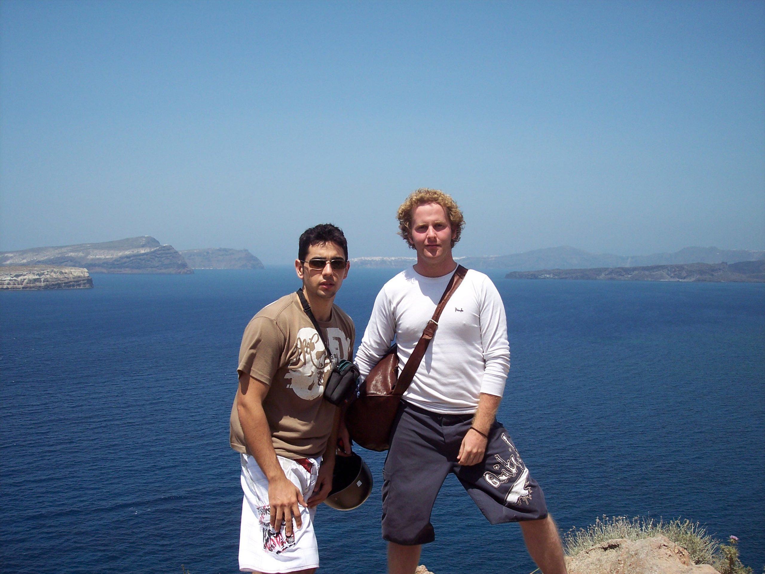 Jorge and Ben in Santorini Greece